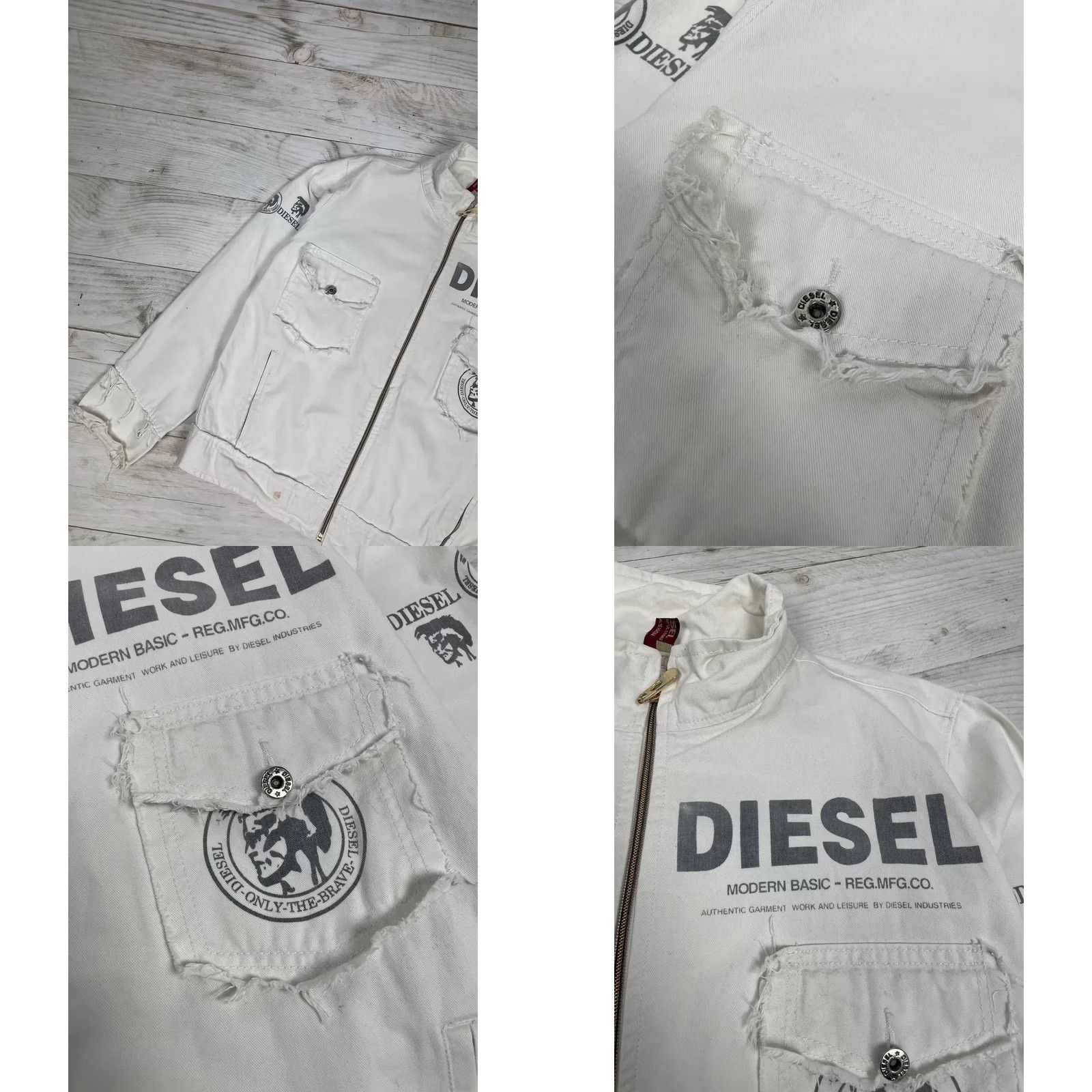 Diesel VINTAGE Diesel Jacket White S Big Logo Y2K Japan Mens Size US S / EU 44-46 / 1 - 8 Thumbnail