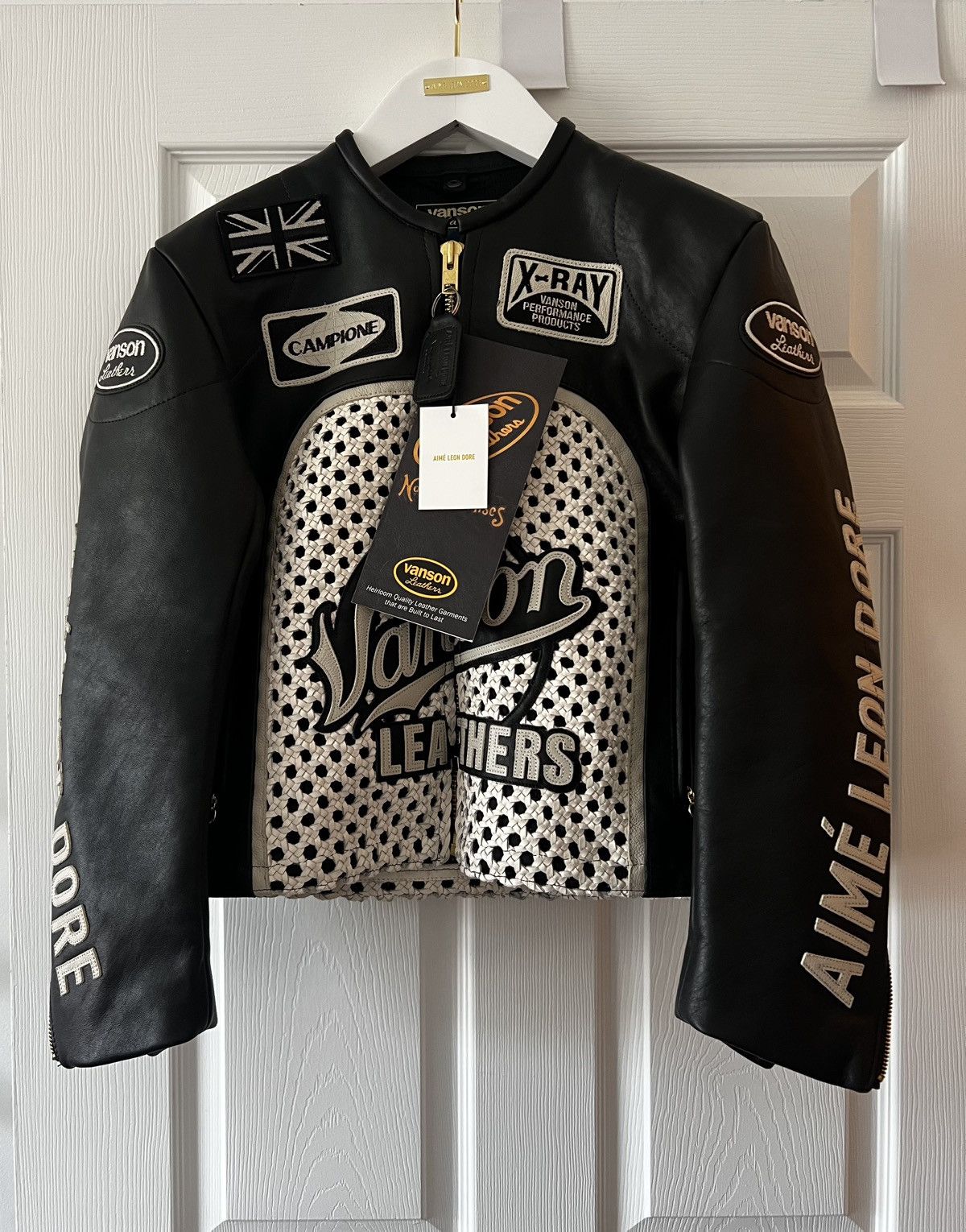 Aime Leon Dore Cafe Racer Leather Moto Jacket large | Grailed