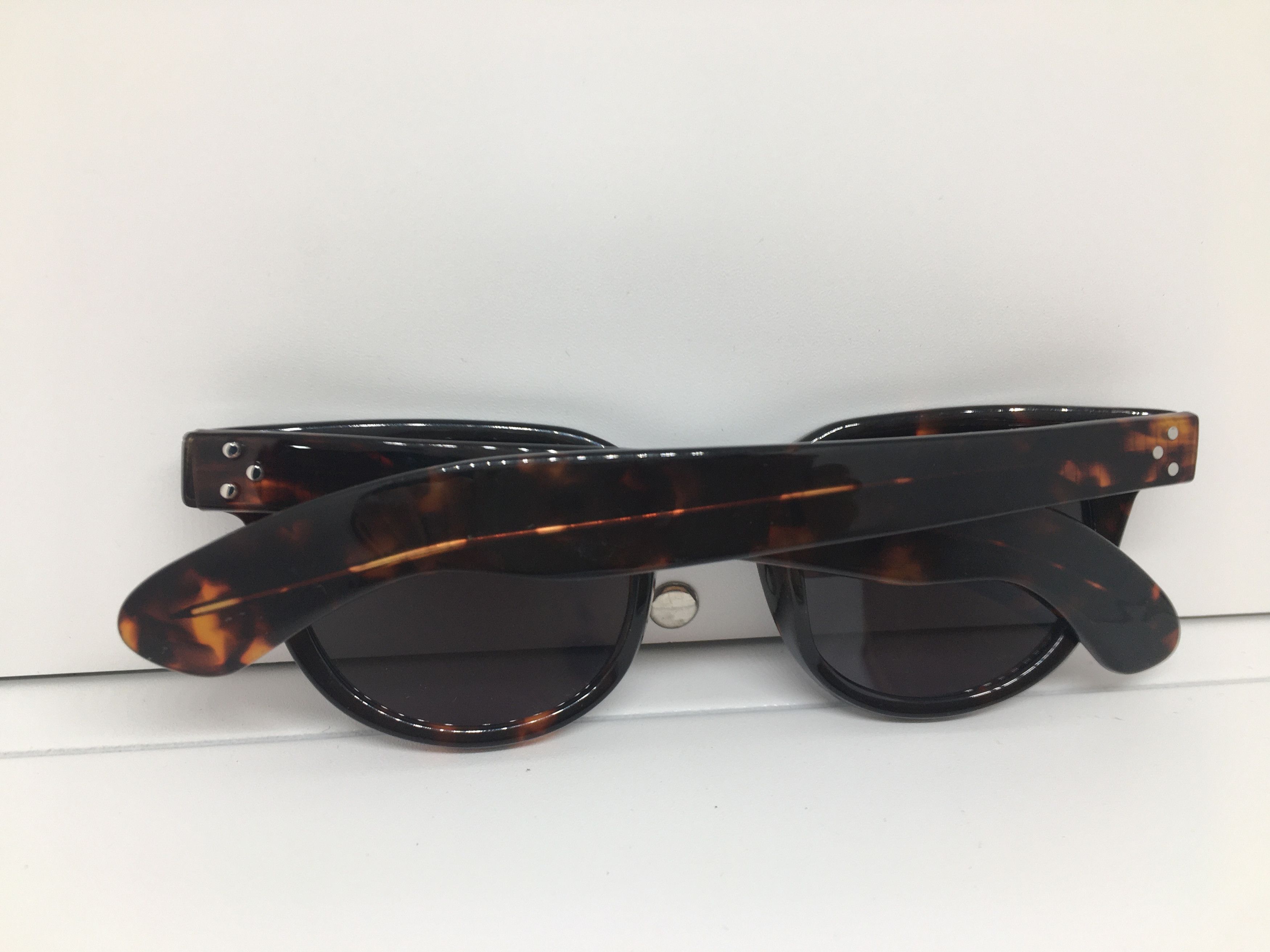 Vintage Handmade Tortoise Acetate Sunglasses Frame Size ONE SIZE - 7 Thumbnail