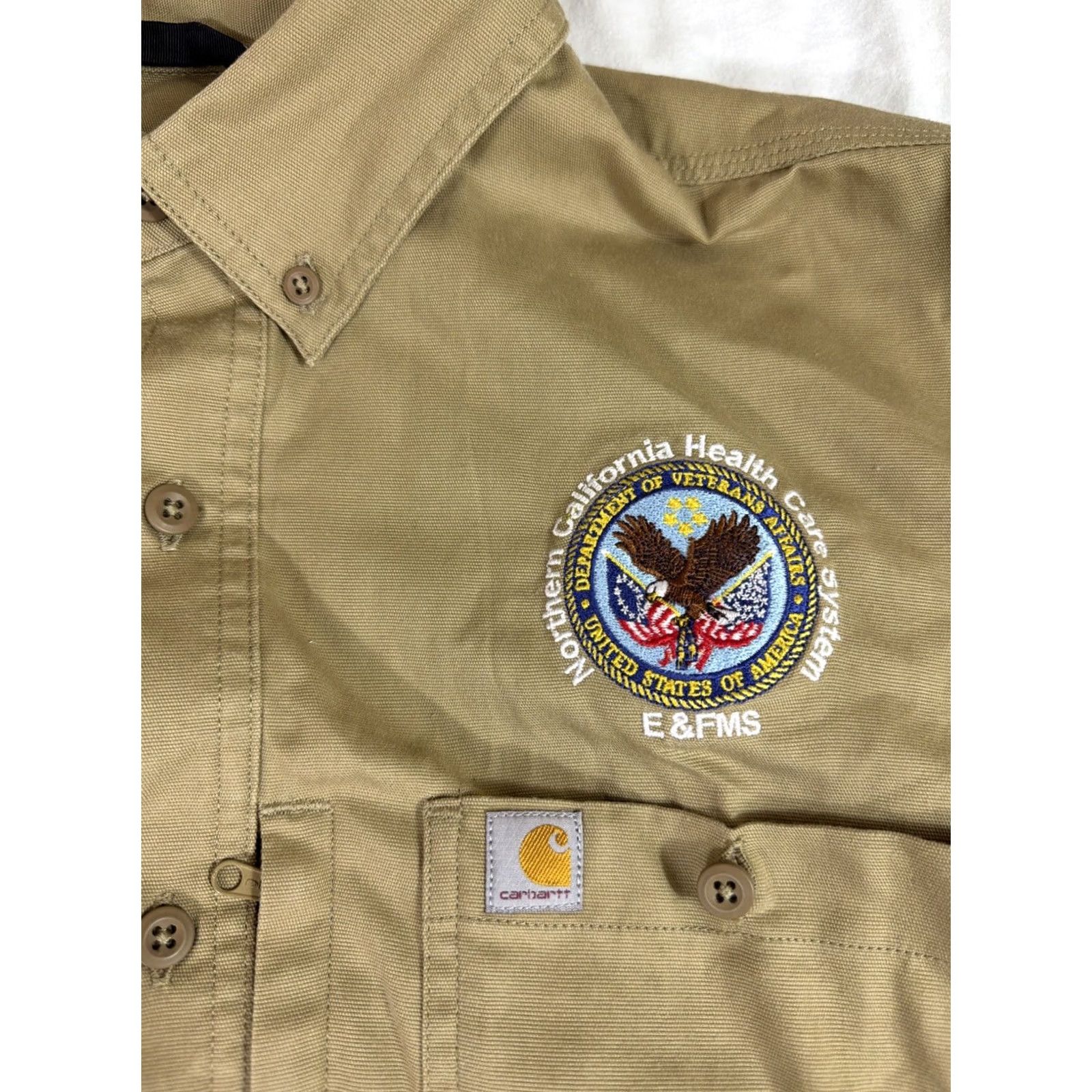 Carhartt Carhartt Shirt Mens XXL Beige Button-Up Embroidered 106688 Size US XXL / EU 58 / 5 - 7 Thumbnail