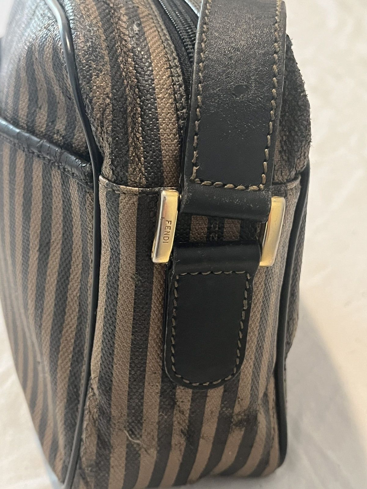 Fendi Authentic Vintage Fendi 1980s Pequin Striped Messenger Bag Size ONE SIZE - 11 Thumbnail