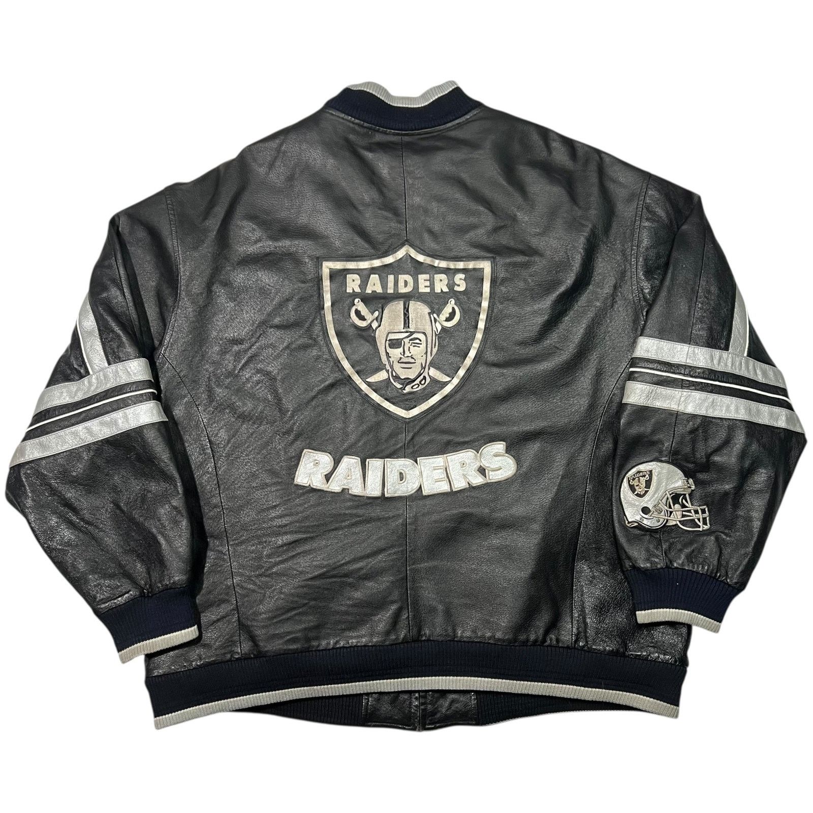 G-III × NFL × Vintage 90s G-III Carl Banks Oakland Raiders leather NFL jacket Size US XXL / EU 58 / 5 - 8 Thumbnail