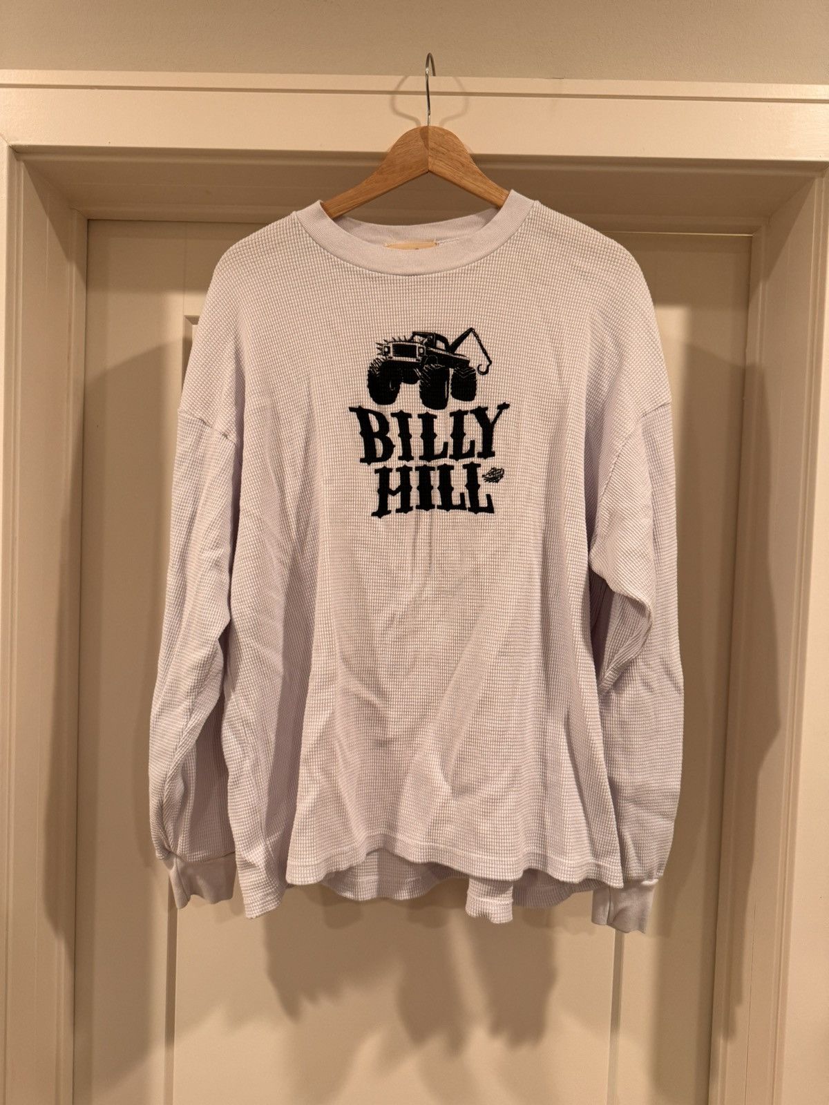 image of Billy Hill White Monster Trucks Thermal Shirt - , Men's (Size 2XL)