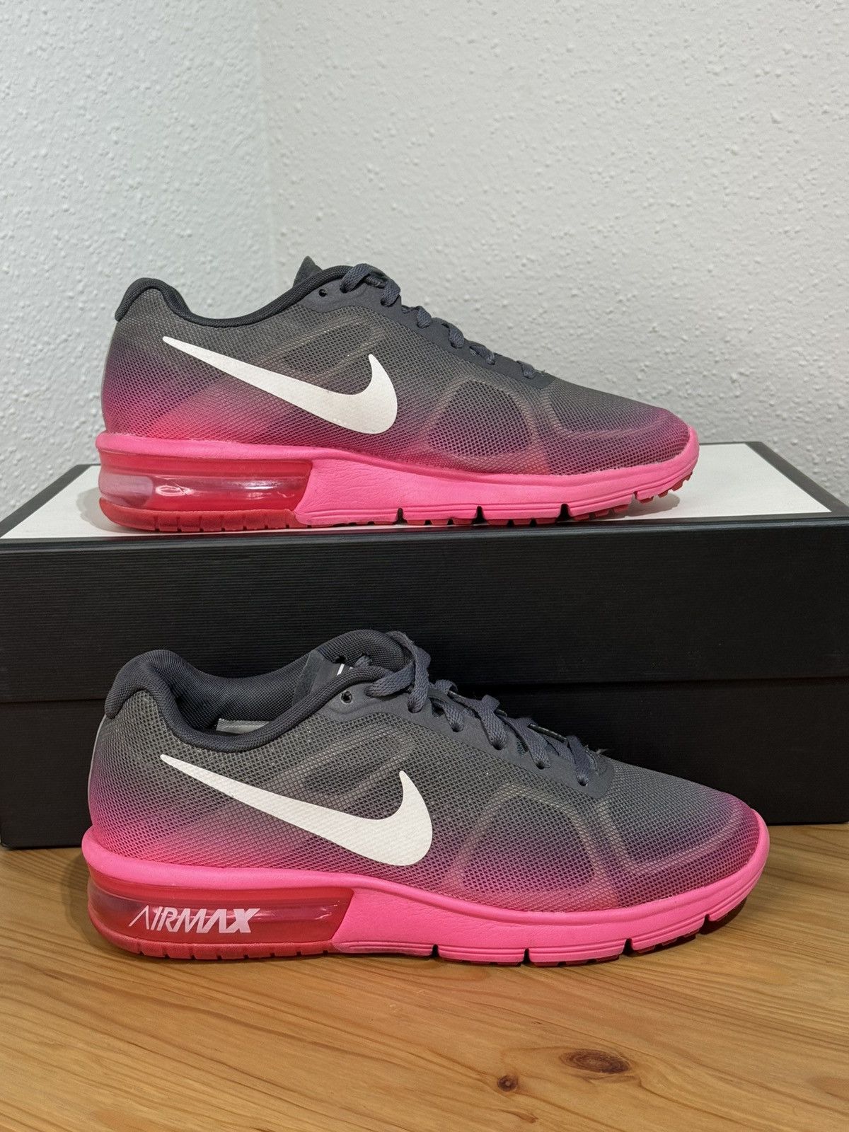 Nike Nike Air Max Sequent Running Gray Pink Size US 6.5 / IT 36.5 - 3 Thumbnail