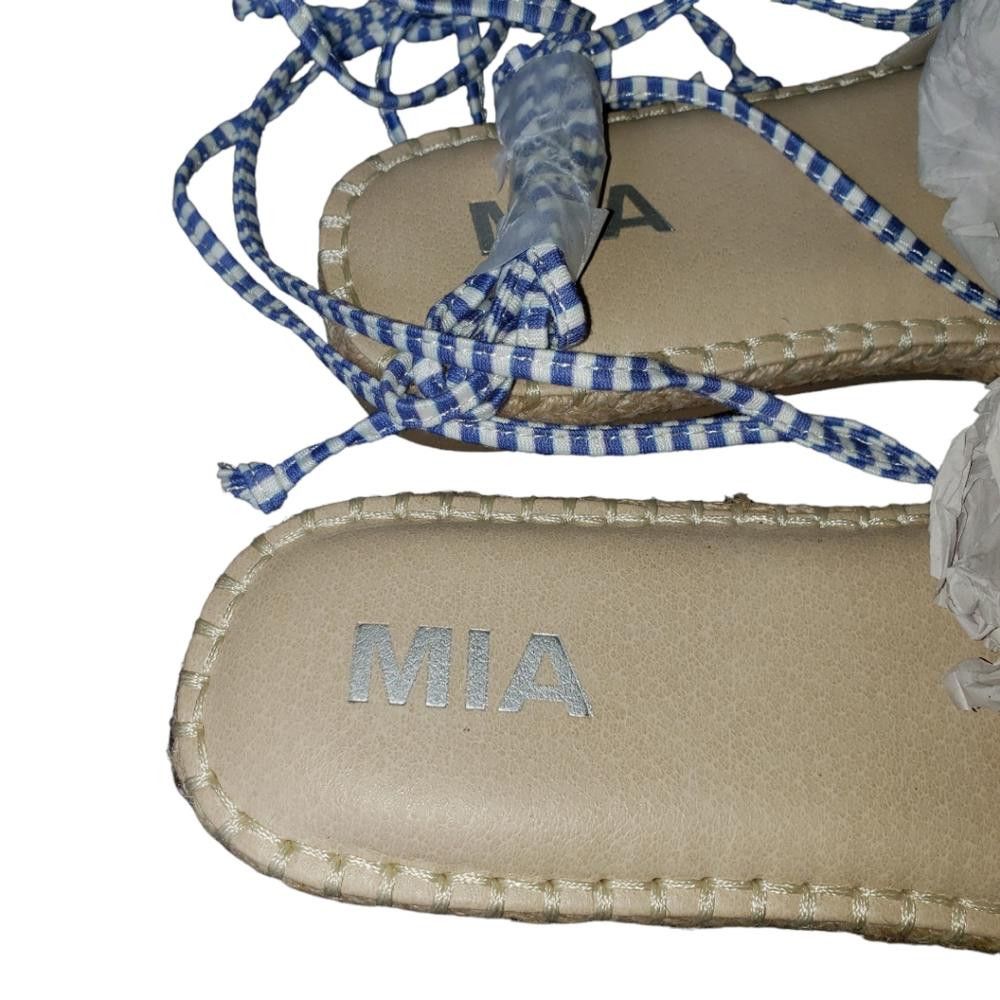 Miansai Mia NWOT Blue & White Cloth Roman Flats 8.5 Size US 8.5 / IT 38.5 - 3 Thumbnail