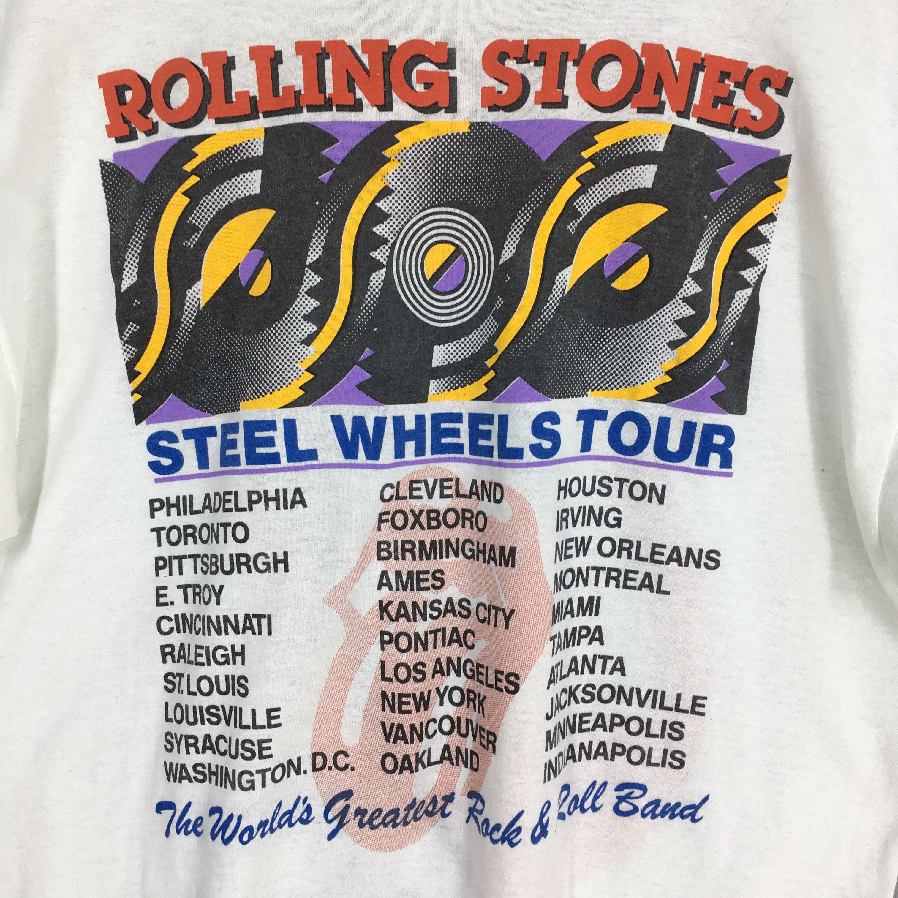 Band Tees × The Rolling Stones × Vintage Vintage 1989 The Rolling Stones White T shirt XLarge Size US XL / EU 56 / 4 - 9 Thumbnail