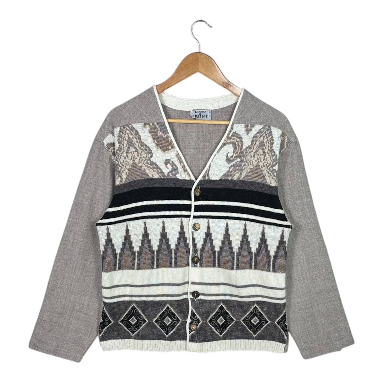 Vintage Vintage Wool Alpaca L’uomo Di Line Due Native Aztec Cardigan Size US M / EU 48-50 / 2 - 1 Thumbnail