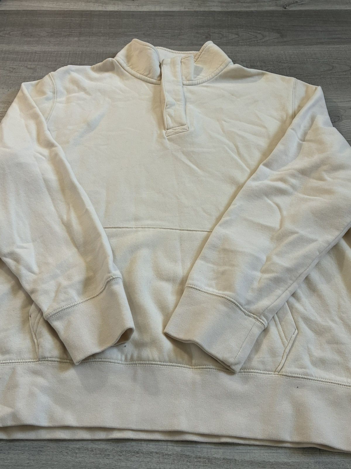 American Eagle Outfitters American Eagle Crean White Sweater With Button Up Collar Size US XL / EU 56 / 4 - 2 Thumbnail