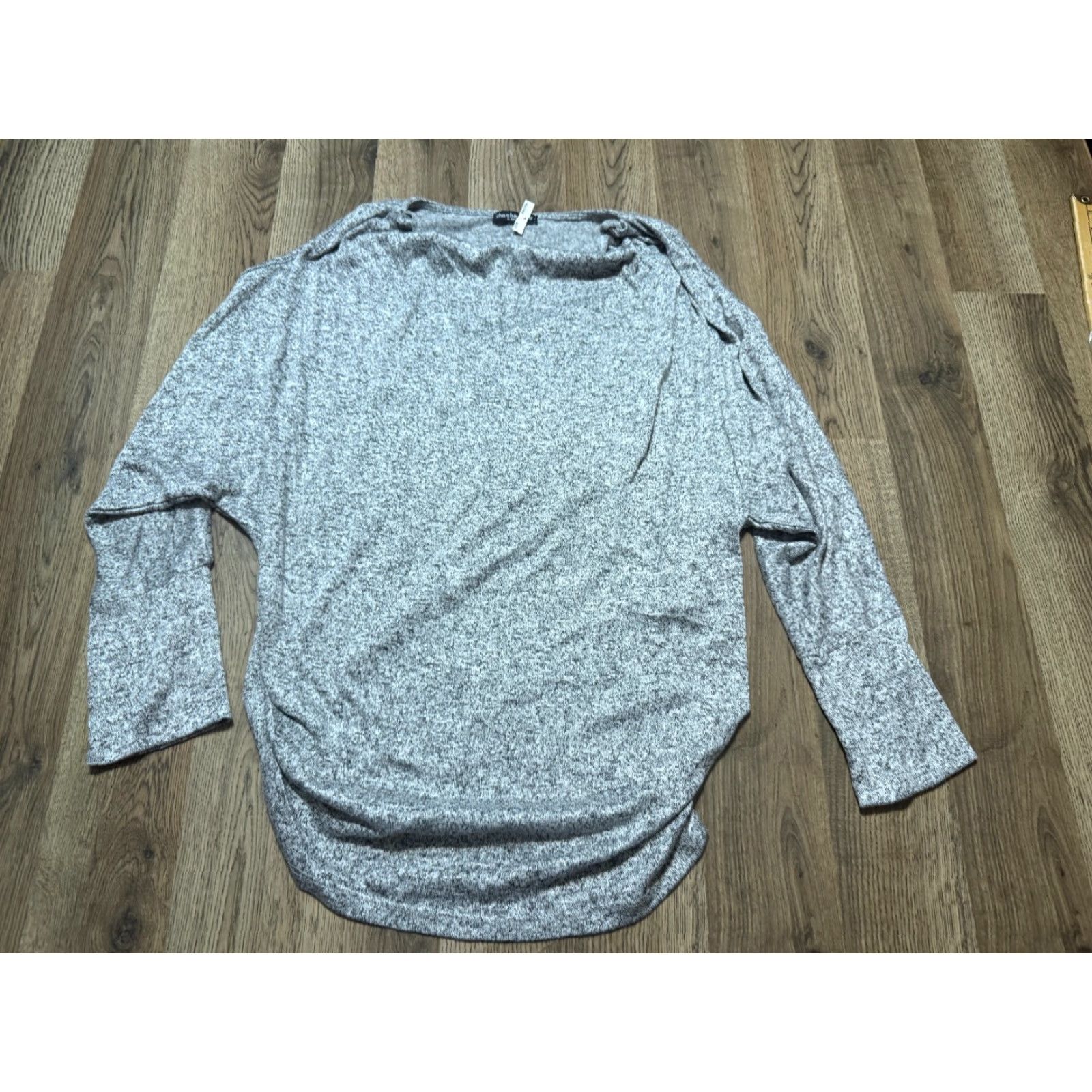 Vintage Cha Cha Vente Shirt Womens XL Long Sleeve Open Shoulder NWT Gray Vintage? No (Note: Vintage No) Size XL / US 12-14 / IT 48-50 - 2 Thumbnail