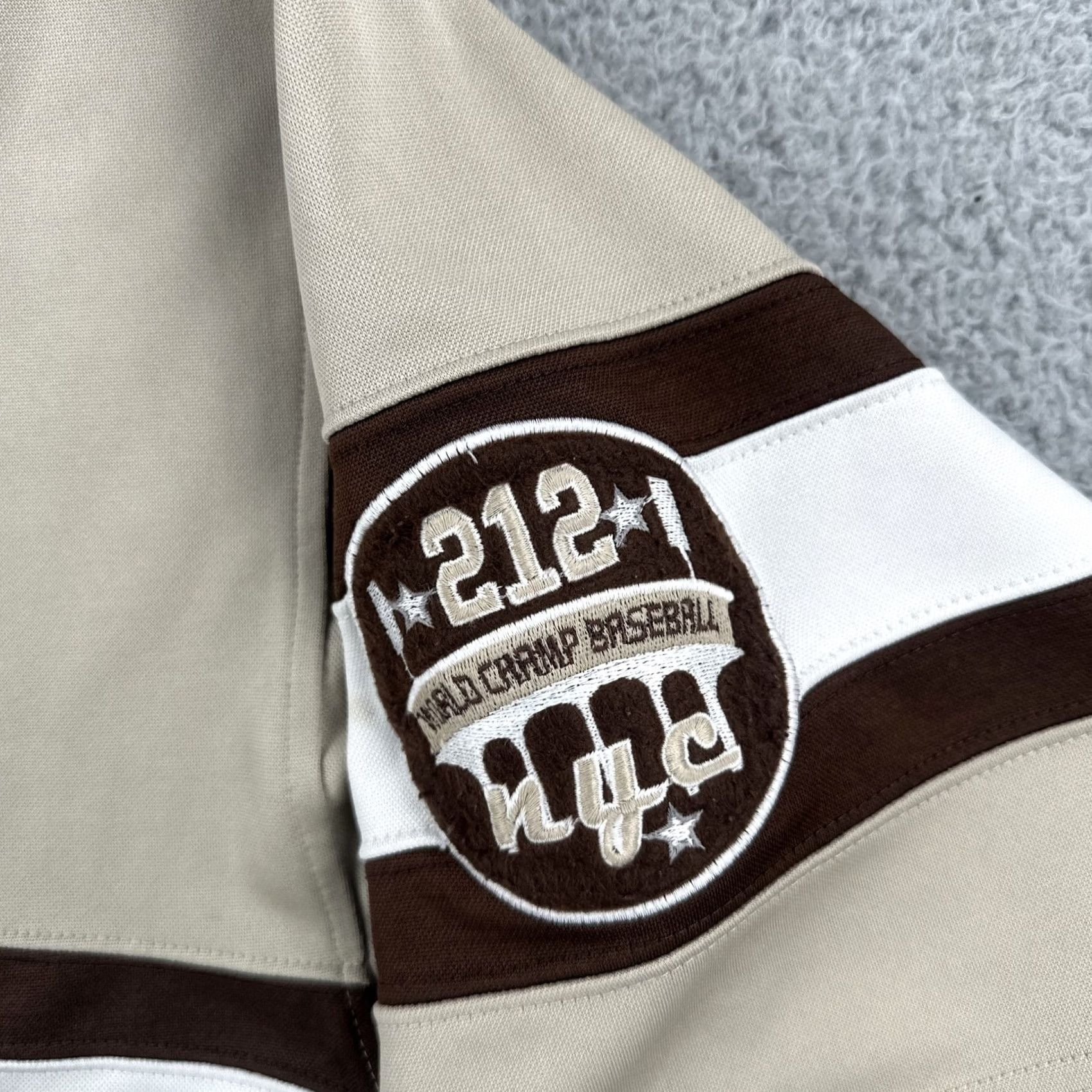 Vintage VINTAGE 212 NYC 90s Y2K Baseball Jersey Two Tone Brown Unisex Adults XL Dirty South Short Sleeve Pullover Jersey Mens Womens Size US XL / EU 56 / 4 - 5 Thumbnail