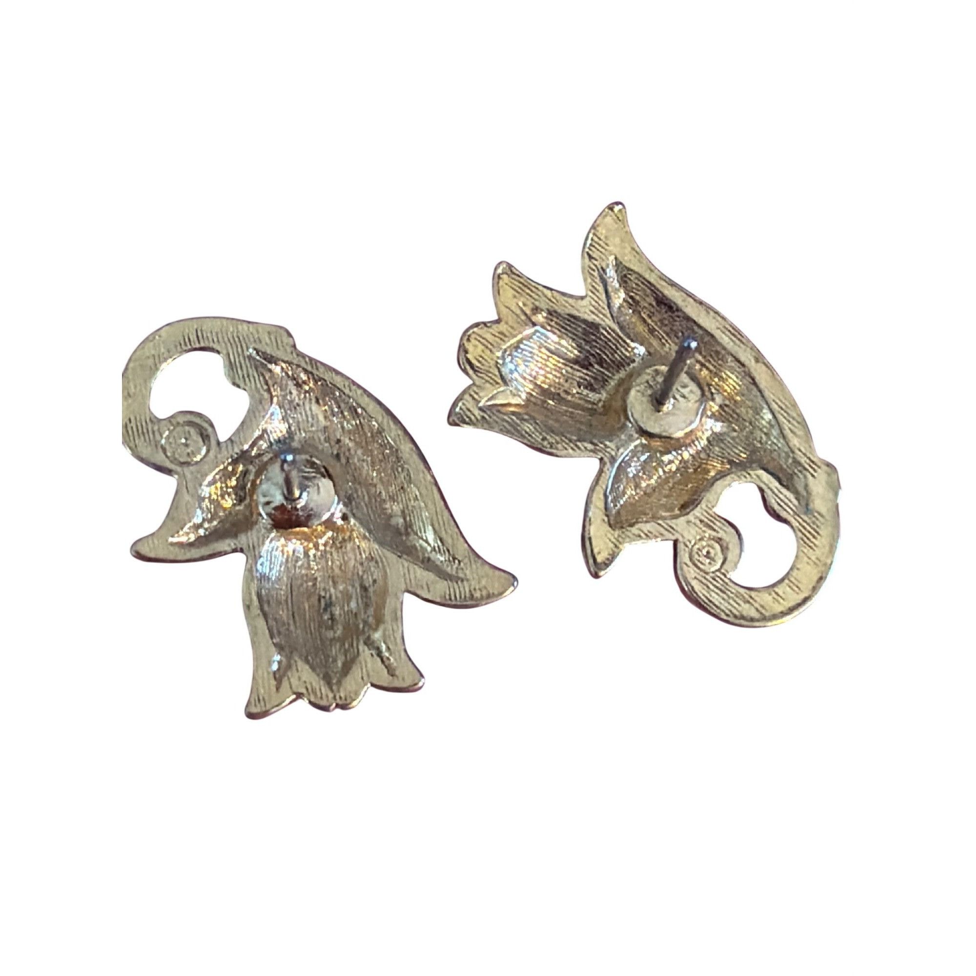 Other Vintage Avon Gold Tone Spring Tulip Pierced Earrings Flowers Size ONE SIZE - 3 Thumbnail