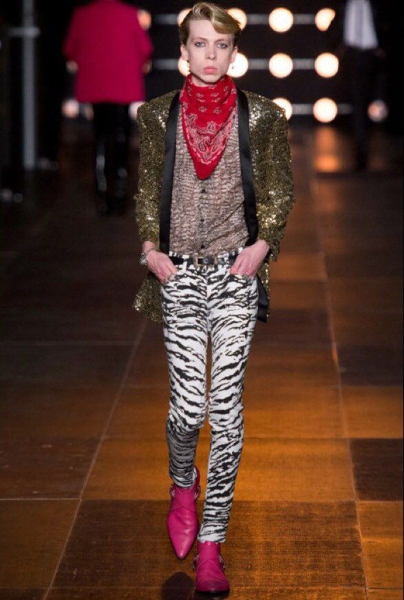 Saint Laurent Paris Grail SS14 Saint Laurent zebra denim jeans Hedi 31 D02 Size US 31 - 2 Thumbnail