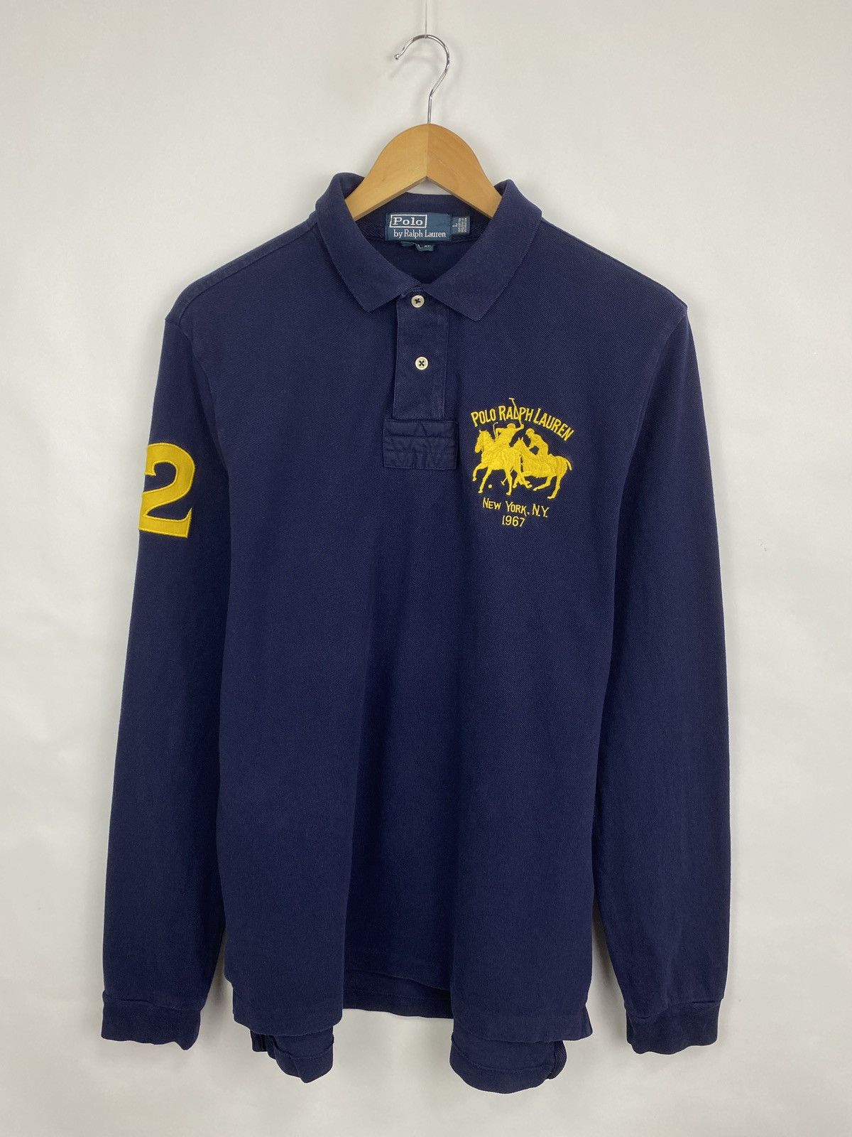 Polo Ralph Lauren 🇺🇸 Vintage 90s Polo Ralph Lauren New York Polo Long Sleeve Size US L / EU 52-54 / 3 - 3 Thumbnail
