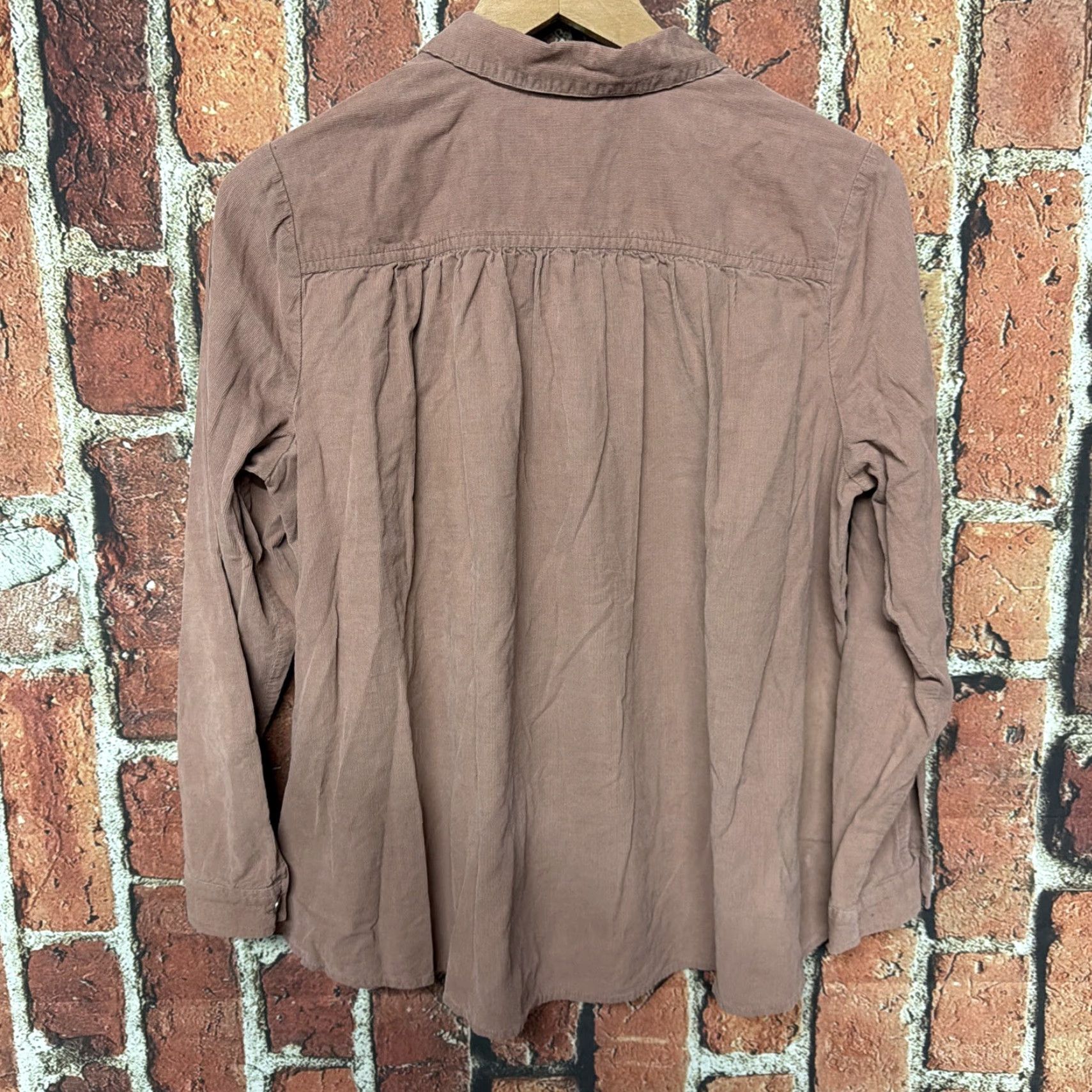 J. Jill J Jill Corduroy Blouse Women's Medium Petite Pink Long Sleeve Button Up Size M / US 6-8 / IT 42-44 - 3 Thumbnail