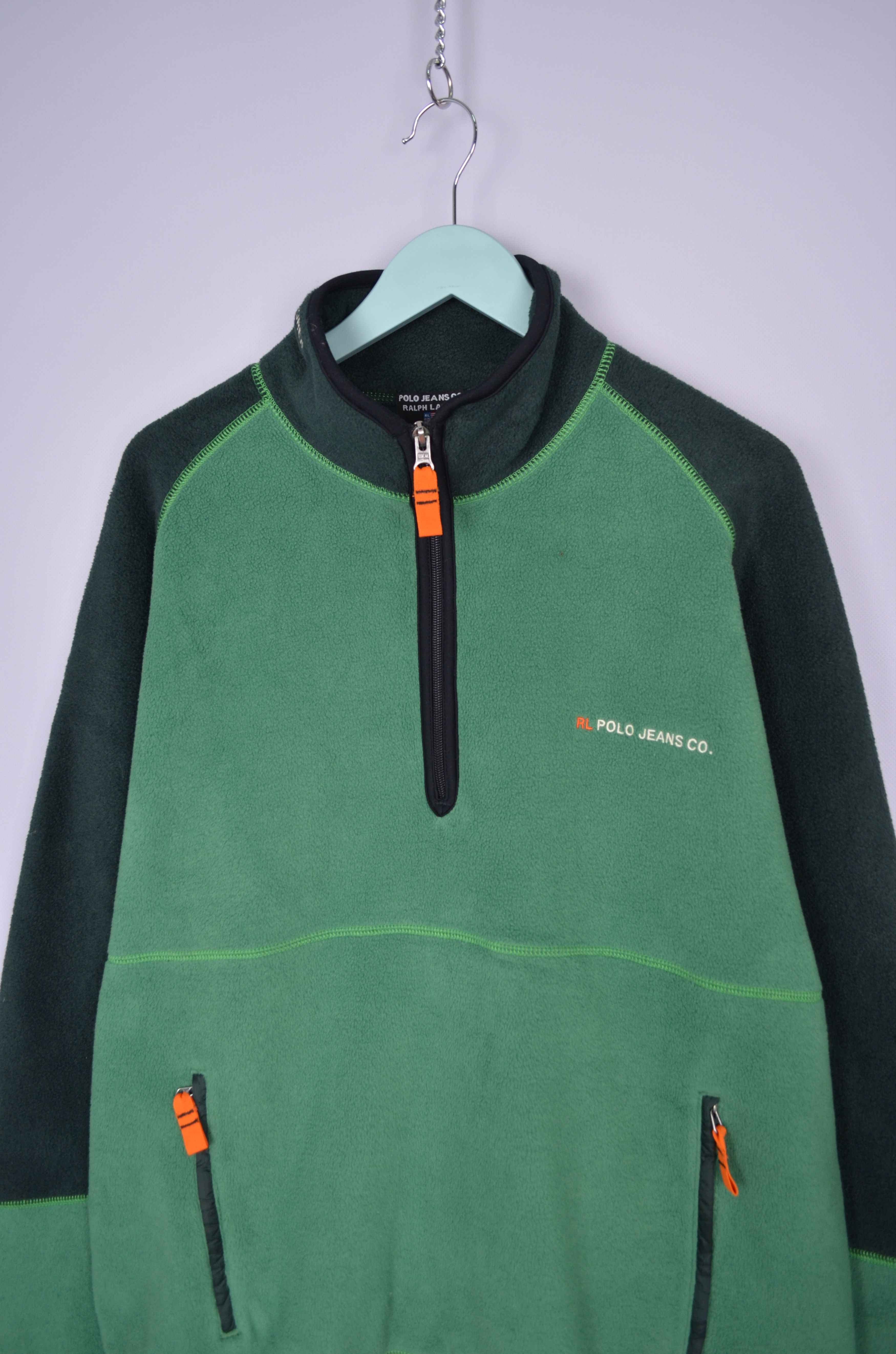 Designer × Polo Ralph Lauren × Vintage Vintage 1990'S Polo Ralph Lauren Polo Jeans 1/4 Zip Fleece L Size US XL / EU 56 / 4 - 2 Thumbnail