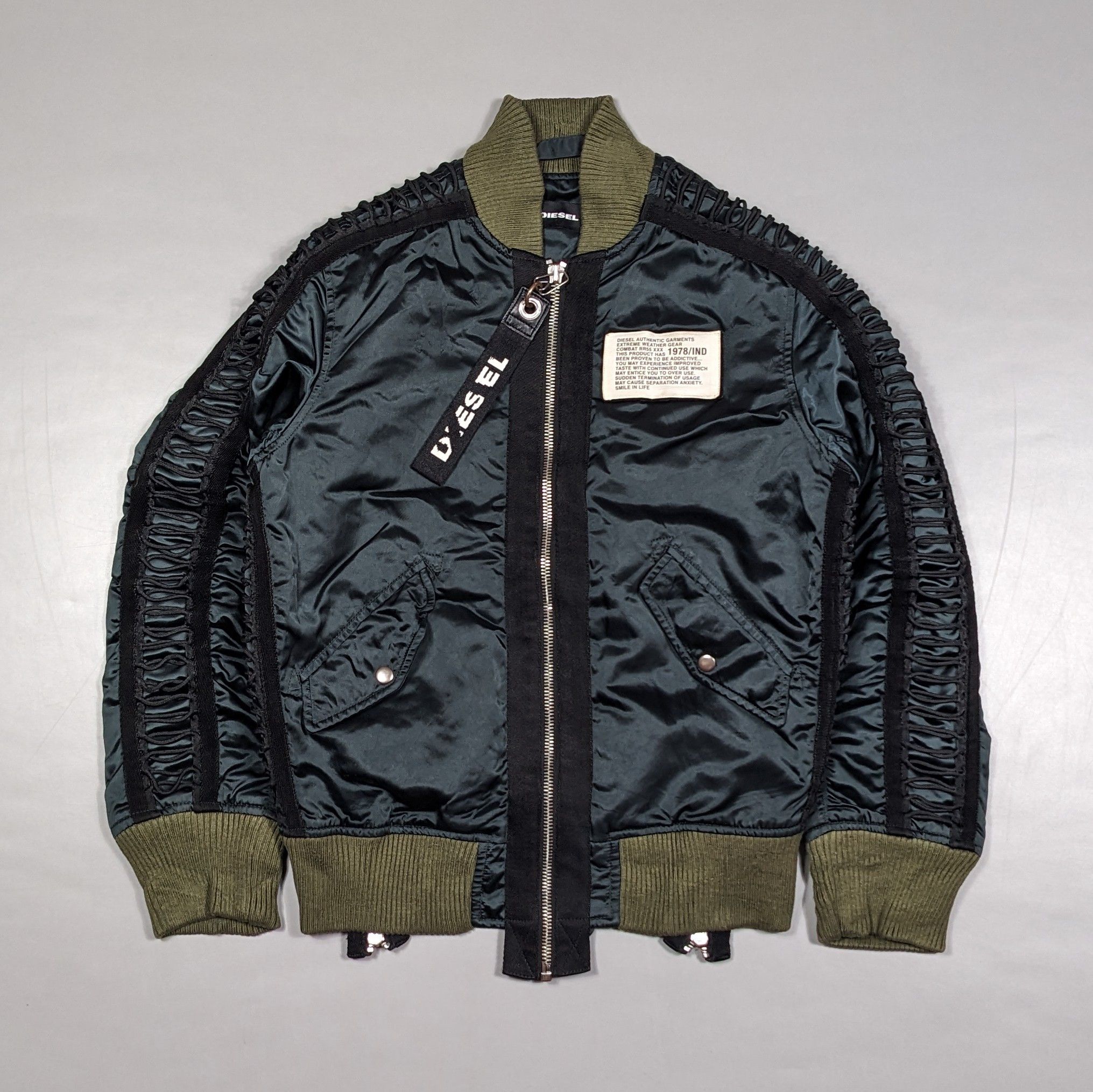 Diesel diesel ribbed sleeve bomber jacket Size US S / EU 44-46 / 1 - 1 Thumbnail