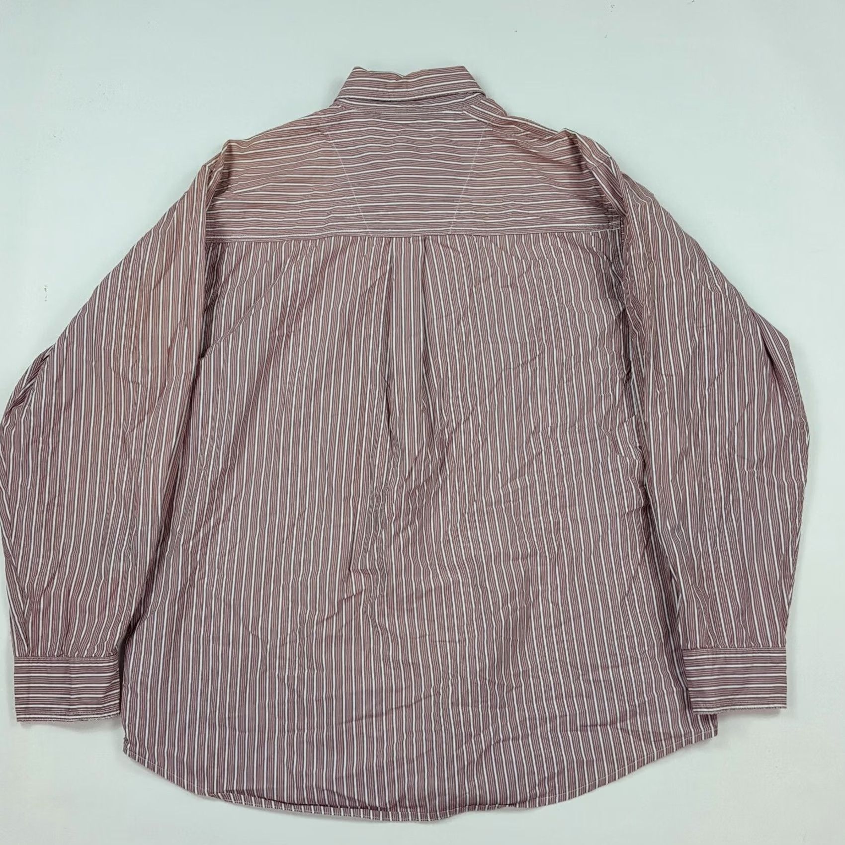 Wrangler VINTAGE Wrangler Striped Long Sleeve Men's L Button Up Dress Shirt Work Western Size 42R - 6 Thumbnail