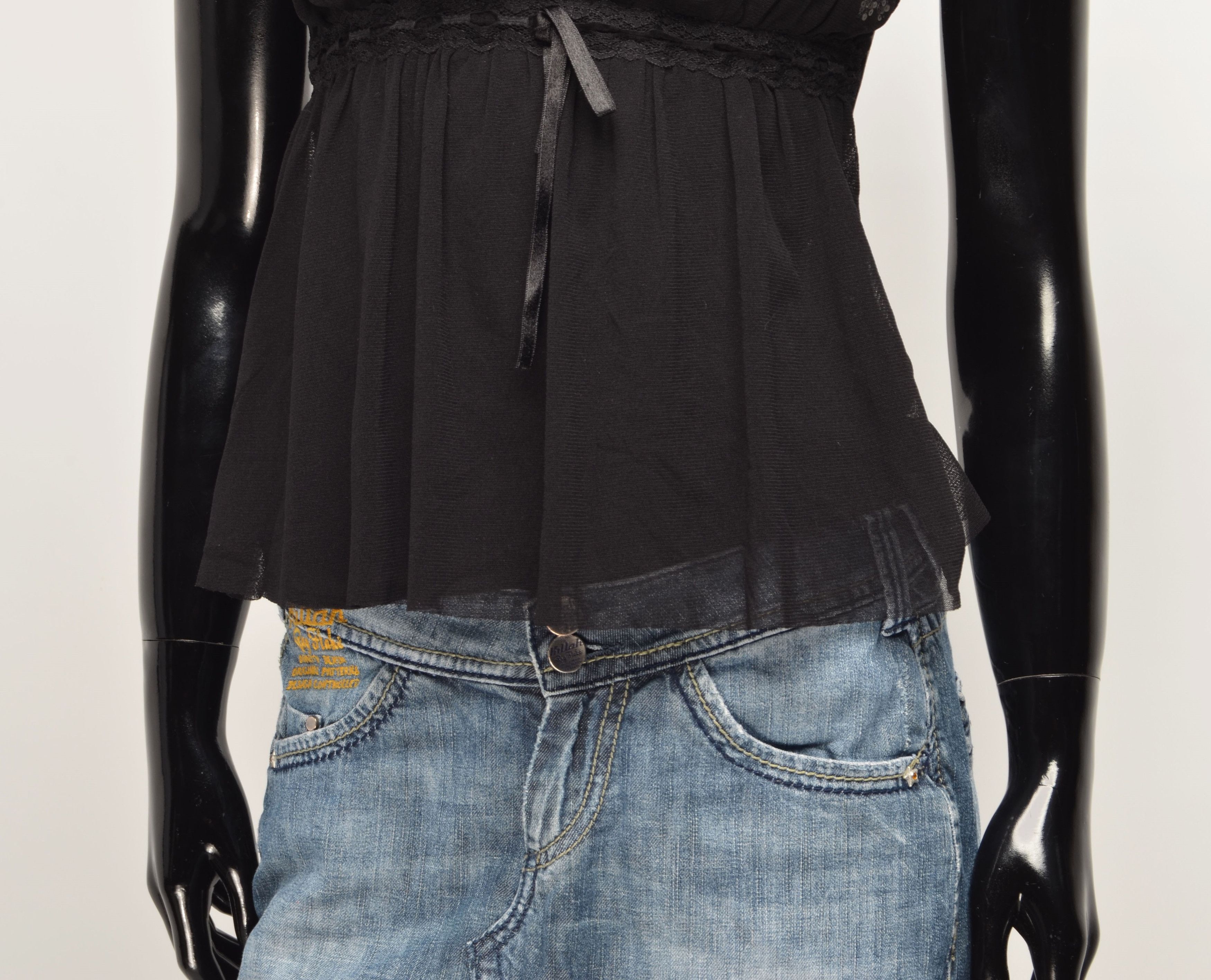 Vintage Vintage Clockhouse Y2K Mesh Coquette Goth Top Size S / US 4 / IT 40 - 3 Thumbnail