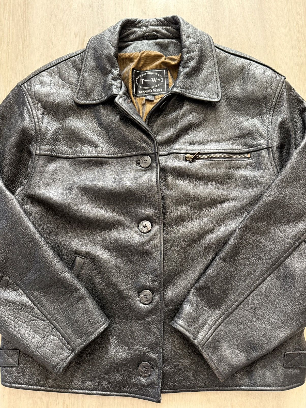 Tannery West Vintage Tannery West Button Front Leather Jacket Sz S Size S / US 4 / IT 40 - 5 Thumbnail