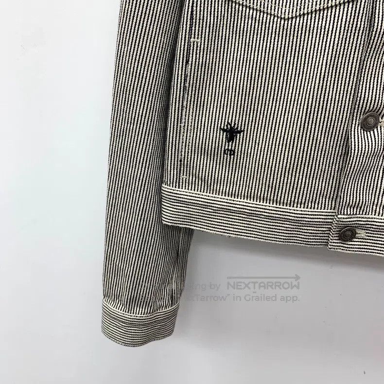 Dior Dior Colour-matched striped bee embroidered cotton lapel s Size XS / US 0-2 / IT 36-38 - 4 Thumbnail
