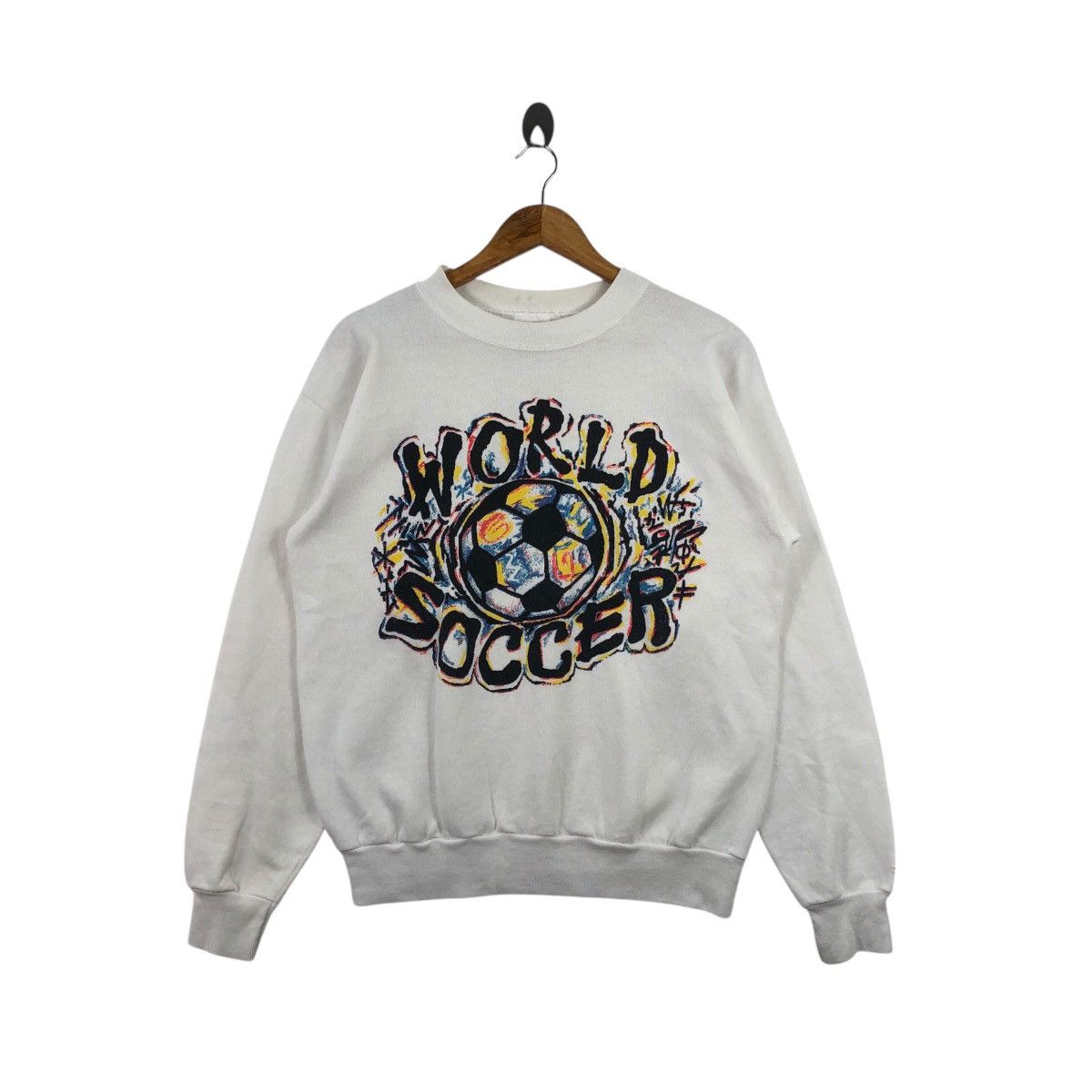 Vintage WORLD SOCCER FOOTBALL Made In Usa Sweatshirt
