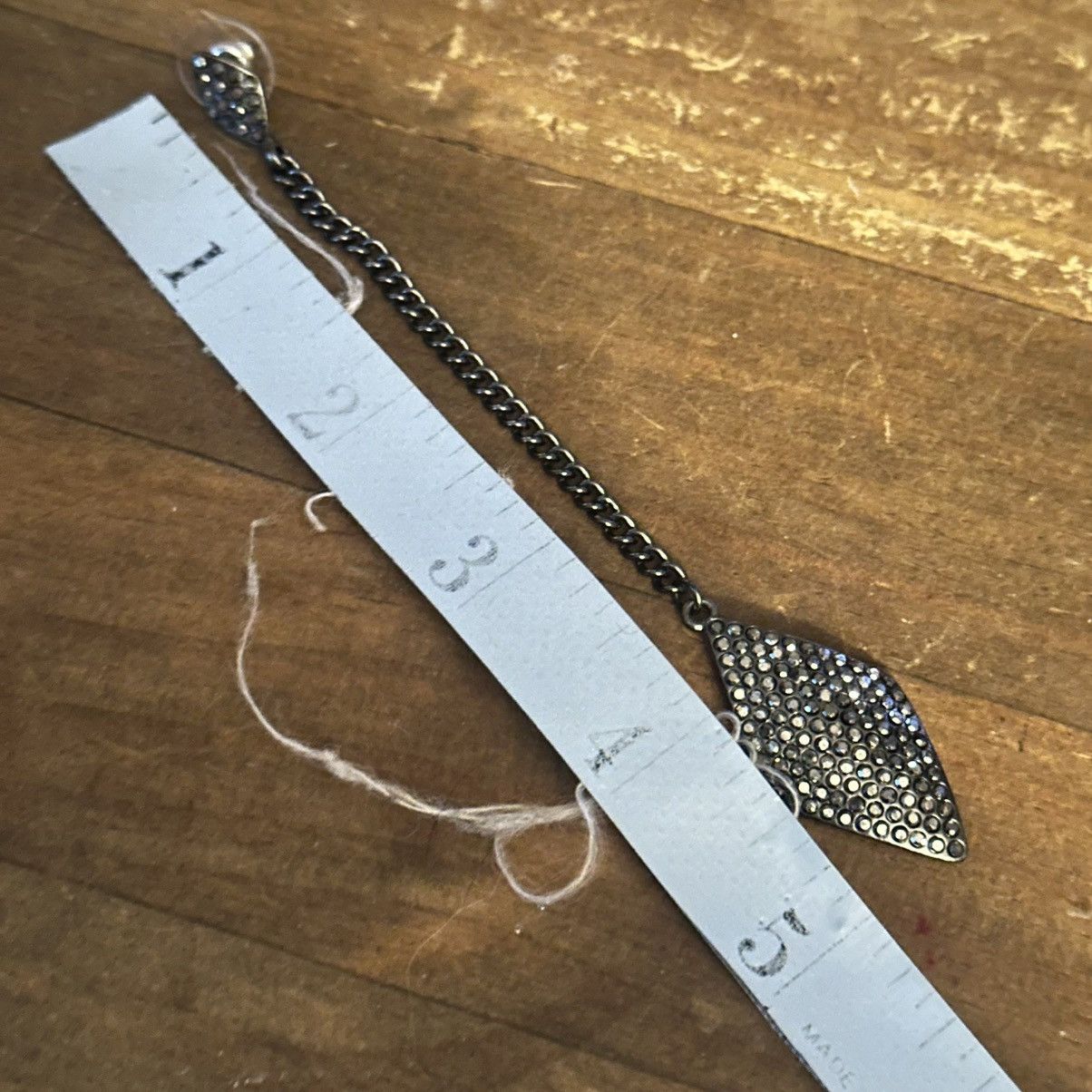 Guess Guess dark silver rhinestone long chain dangle earrings Size ONE SIZE - 4 Thumbnail