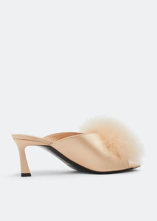 Saint Laurent Paris o1b1hav110824 Mae Mules in Beige Size US 8.5 / IT 38.5 - 1 Thumbnail