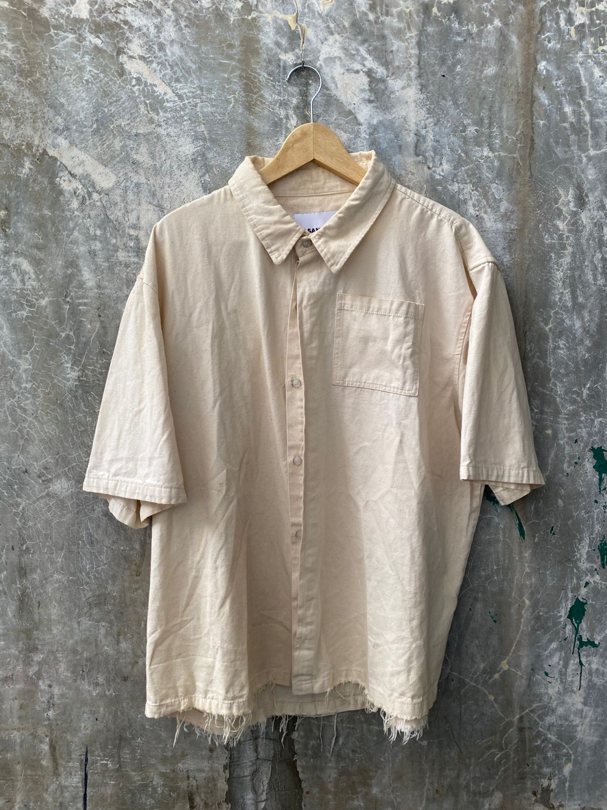 Jil Sander Jill Sander Campaign Back Logo Canvas Button Down Shirt Size US L / EU 52-54 / 3 - 4 Thumbnail
