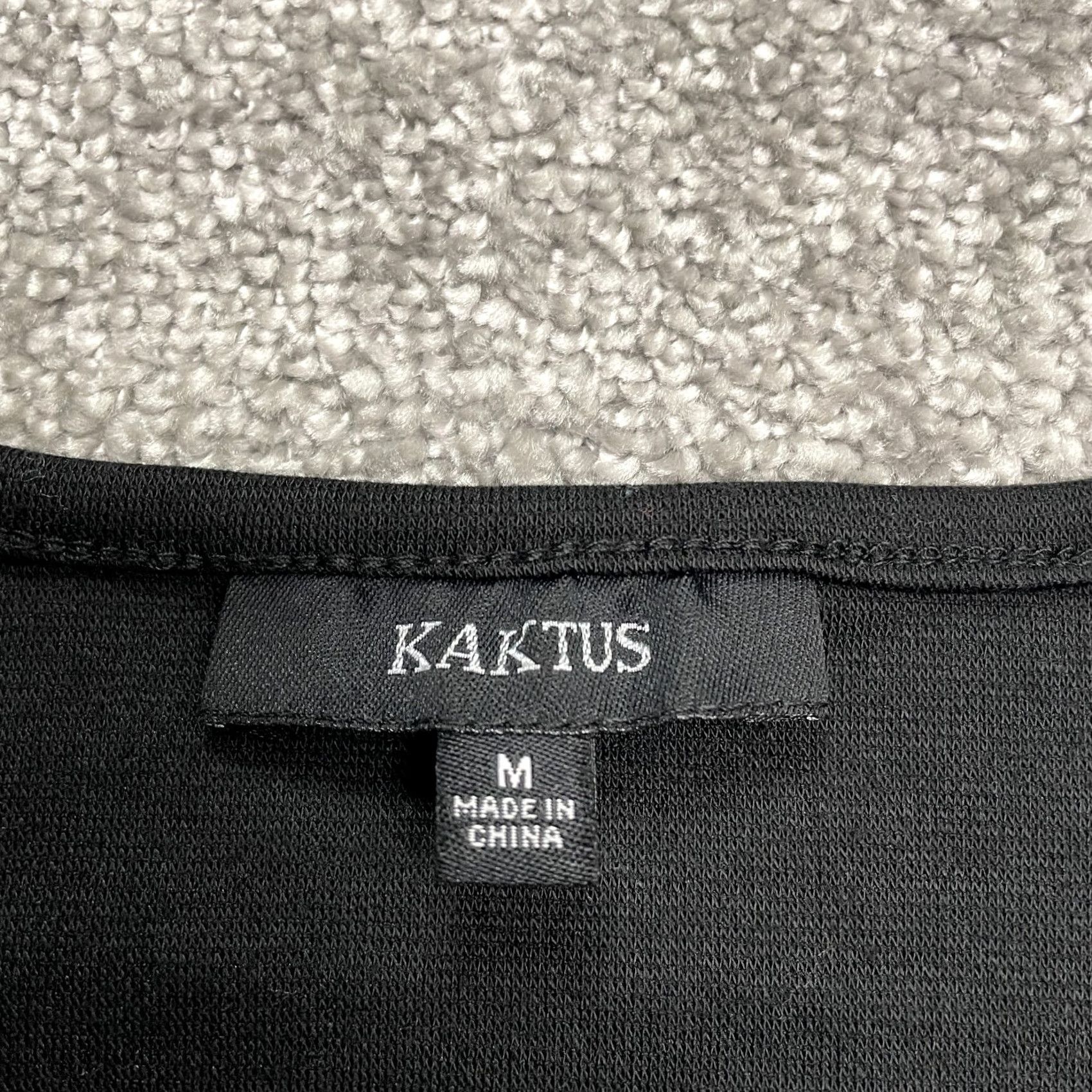 Vintage Kaktus Blouse Shirt Kimono Sleeve Tunic Womens Medium Black Blue Casual Geometric Knit Polyester 3/4 Sleeve Scoop Neck Regular Modern Vintage: No Size M / US 6-8 / IT 42-44 - 4 Thumbnail