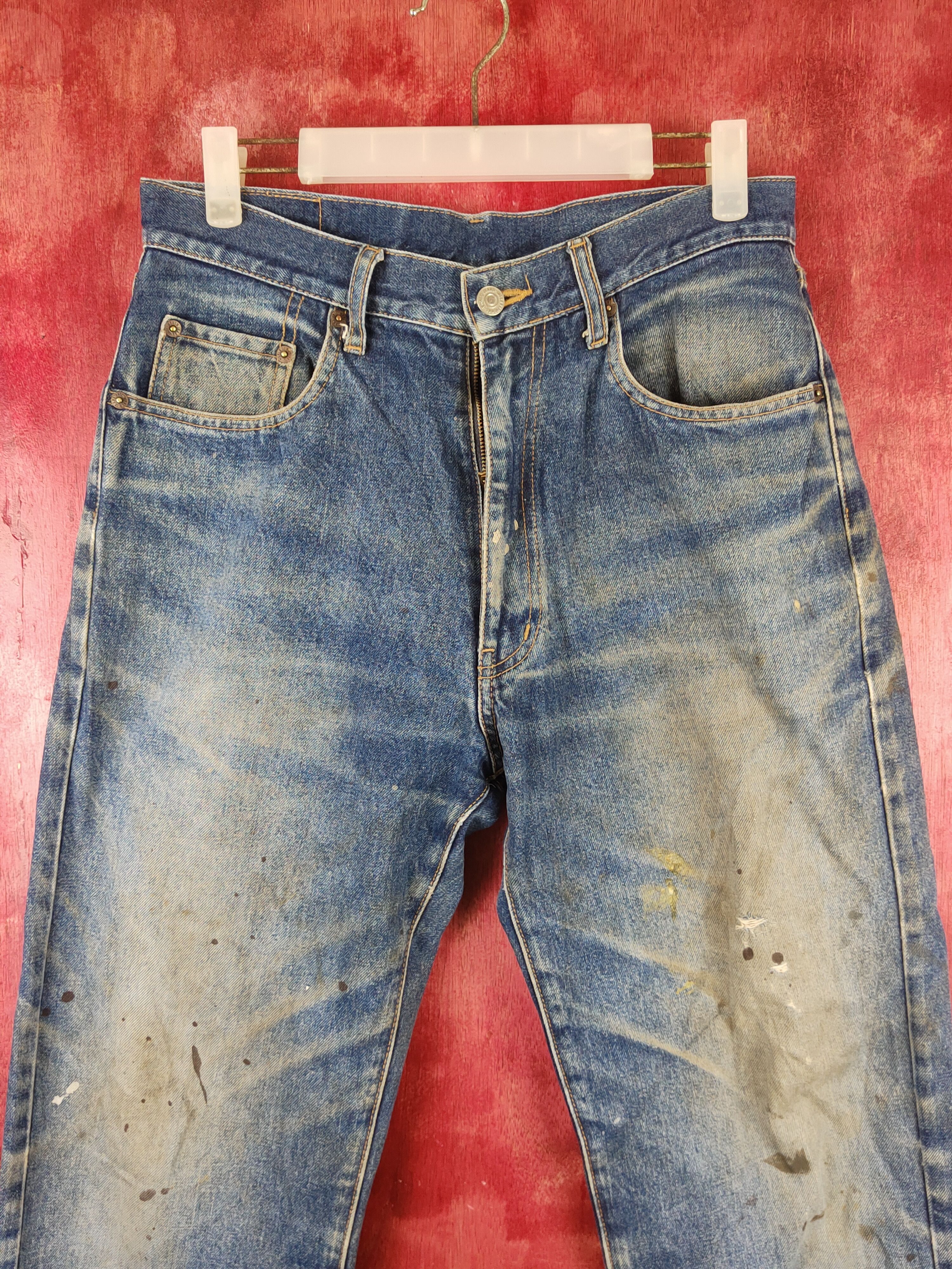 Japanese Brand UCW Dark Blue Faded Distressed Ripped Jeans #S1775 Size US 30 / EU 46 - 2 Thumbnail
