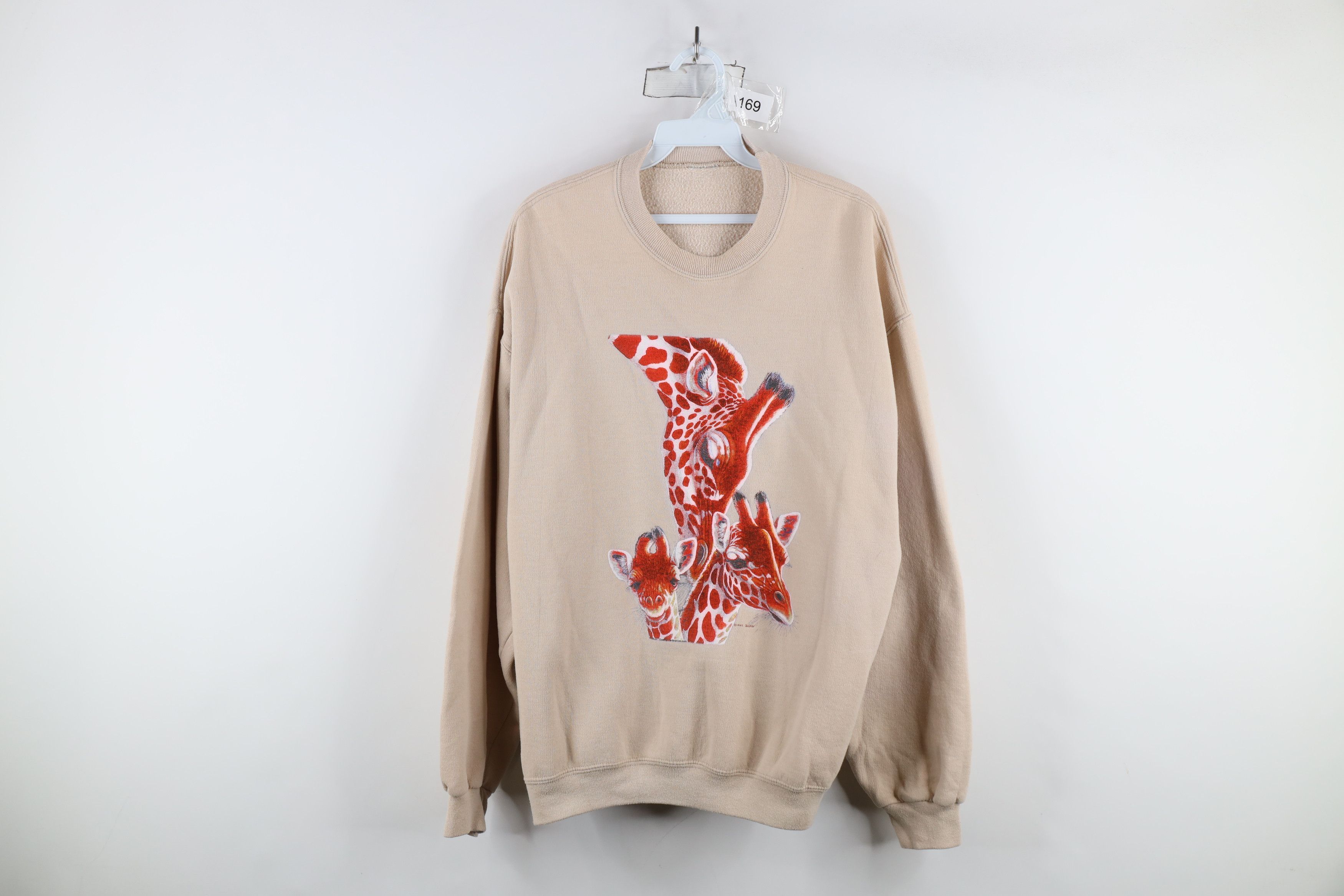 Vintage Vintage 90s Y2K Streetwear Giraffe Crewneck Sweatshirt Size L / US 10 / IT 46 - 1 Thumbnail