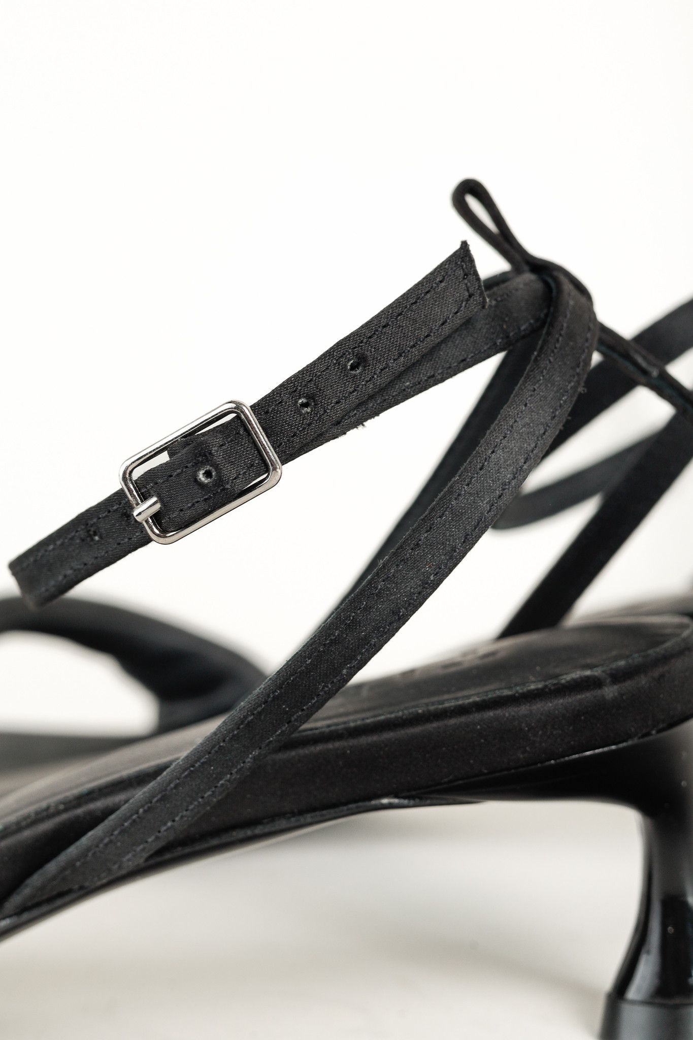 Tibi Tibi Satin Cameron Black Padded Buckled Sandals Size US 8 / IT 38 - 9 Thumbnail