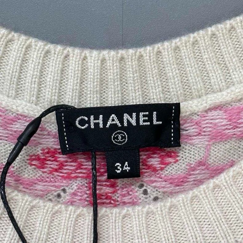 Chanel Chanel Pink flower cashmere dress 2504-Nextarrow Size XXS / US 00 / IT 34 - 5 Thumbnail