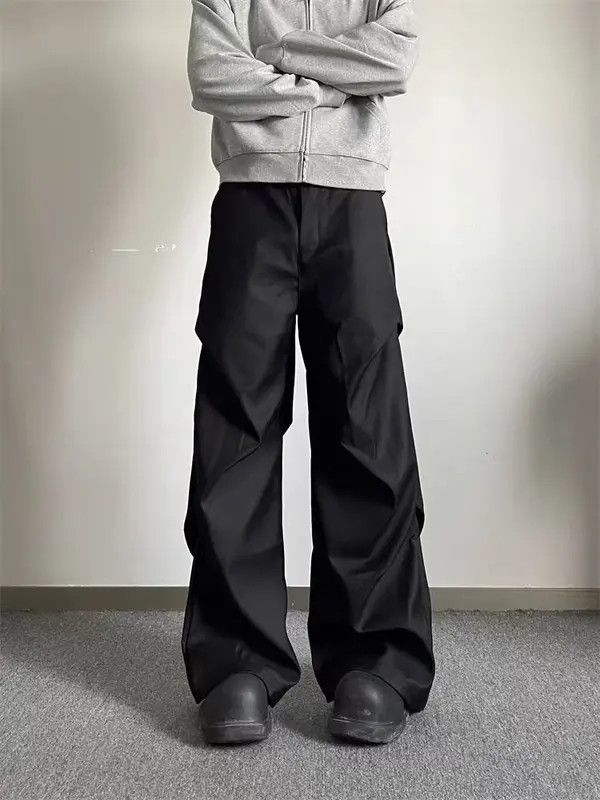 Japanese Brand VIBE Pleated micro flare loose casual suit trousers Size US 32 / EU 48 - 2 Thumbnail