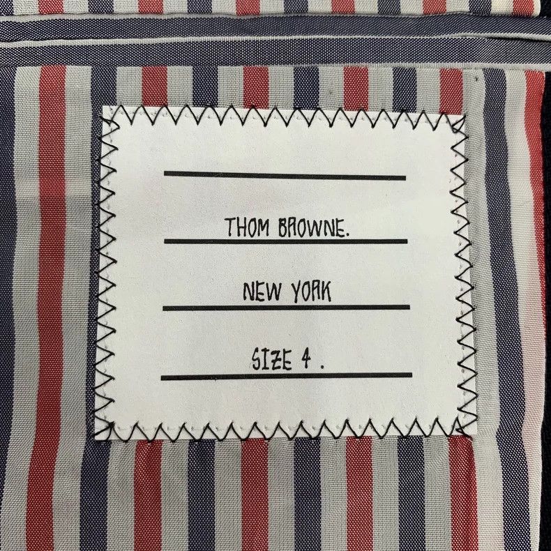 Thom Browne Thom Browne Dark blue single-sleeved gold-button wool suit Size US XL / EU 56 / 4 - 6 Thumbnail