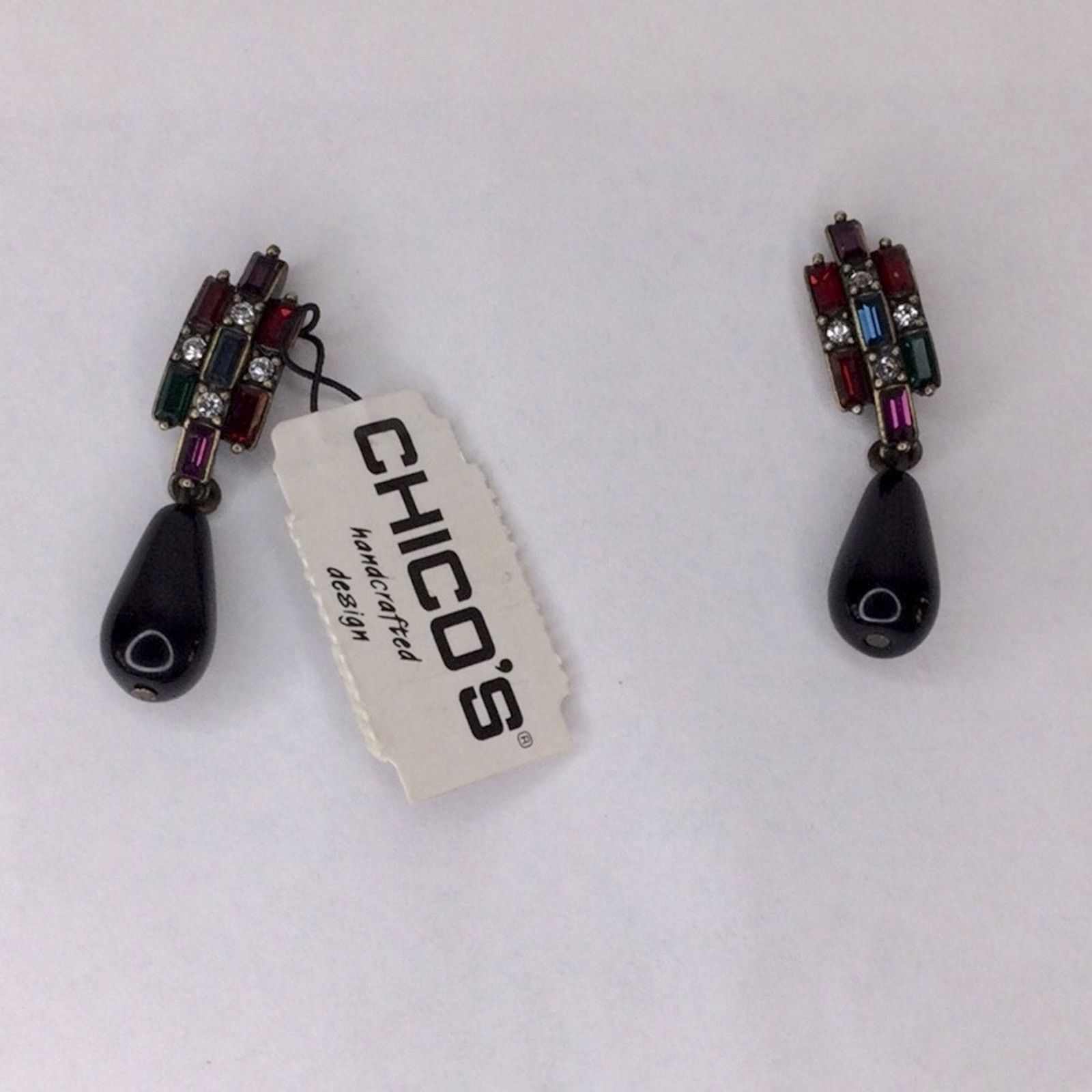 Chicos Chico's Retro1990's Rhinestone Dangle/Drop Post Earrings NWT Size ONE SIZE - 13 Thumbnail