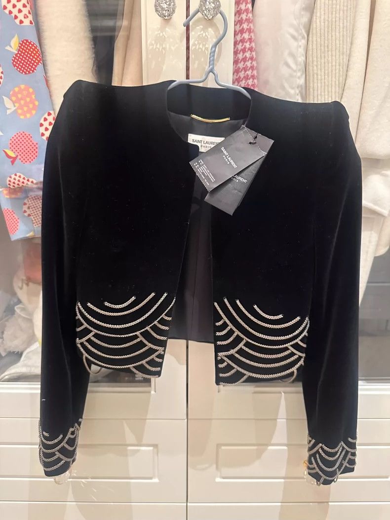 Saint Laurent Paris Black Velvet Saint Laurent Jacket Size US XS / EU 42 / 0 - 1 Thumbnail