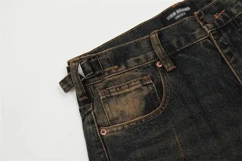 VIBE Fashion loose men's oversize distressed washed jeans Size US 32 / EU 48 - 4 Thumbnail