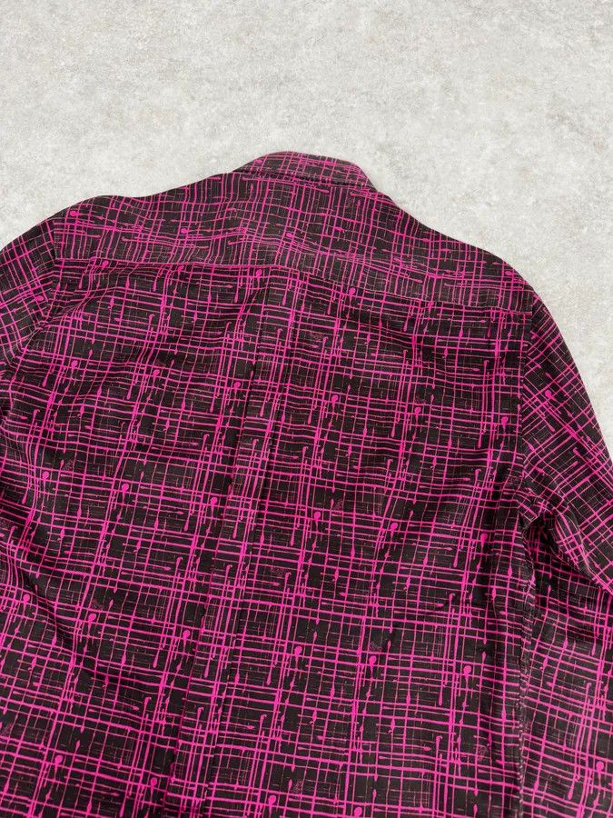 Versace SS2012 Versace Black & Pink Abstract Checkered Shirt Size US M / EU 48-50 / 2 - 6 Thumbnail