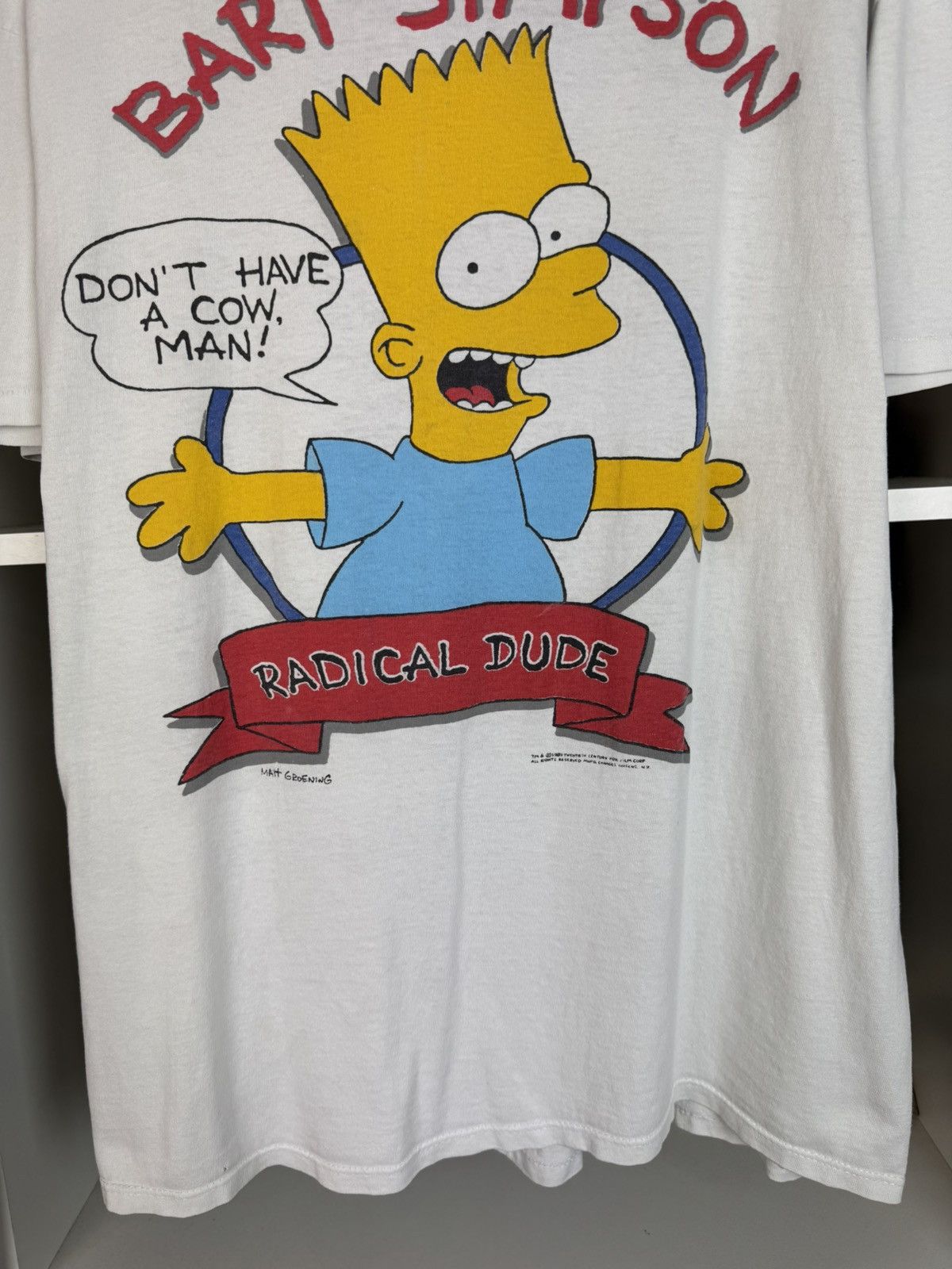 The Simpsons Vintage 1989 Bart Simpson Radical Dude Single Stitch T-shirt Size US XL / EU 56 / 4 - 14 Thumbnail