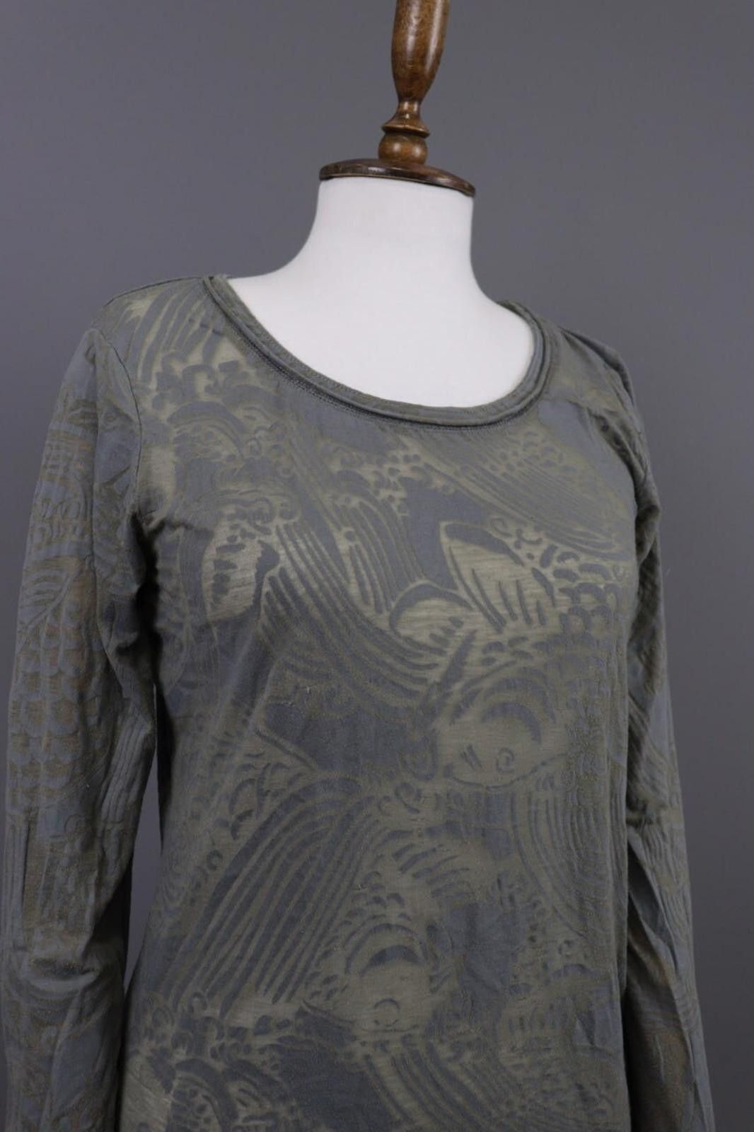 Rundholz Rundholz Gray Floral Mesh Knit Lagenlook Pullover Size L Size L / US 10 / IT 46 - 5 Thumbnail