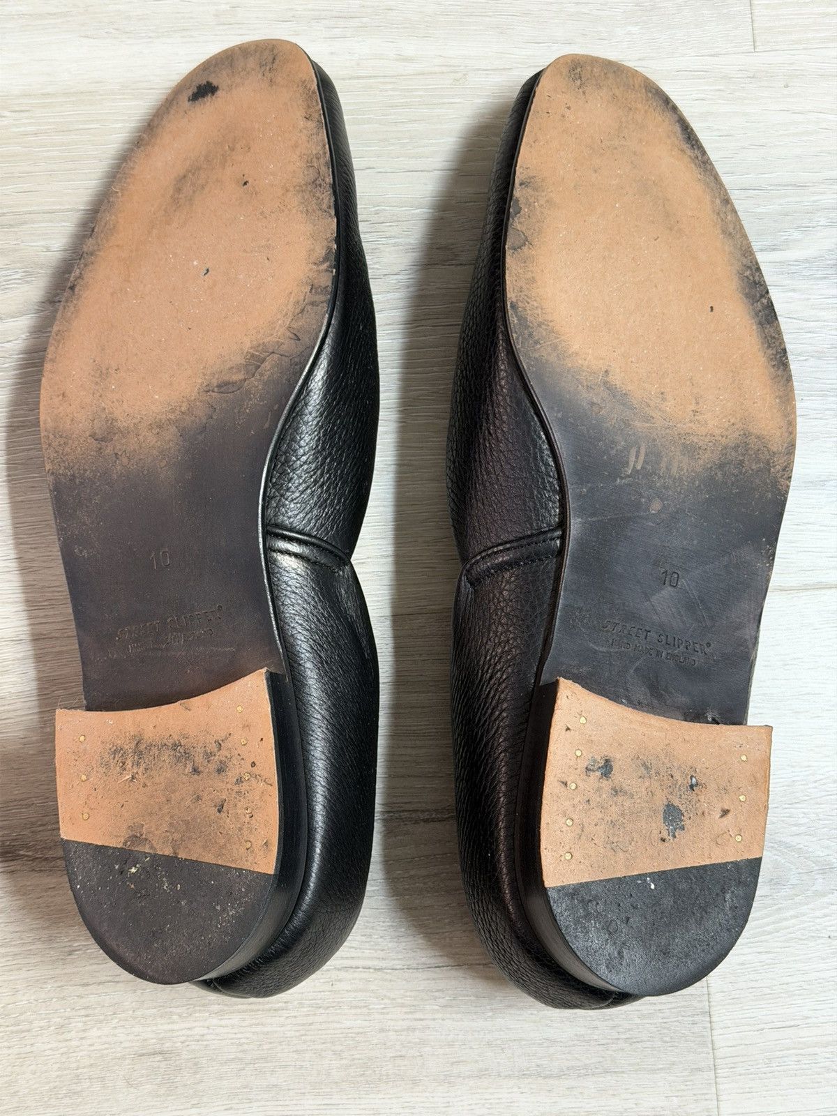 John Alexander Skelton Black Deerskin Leather Slippers Size US 11 / EU 44 - 4 Thumbnail