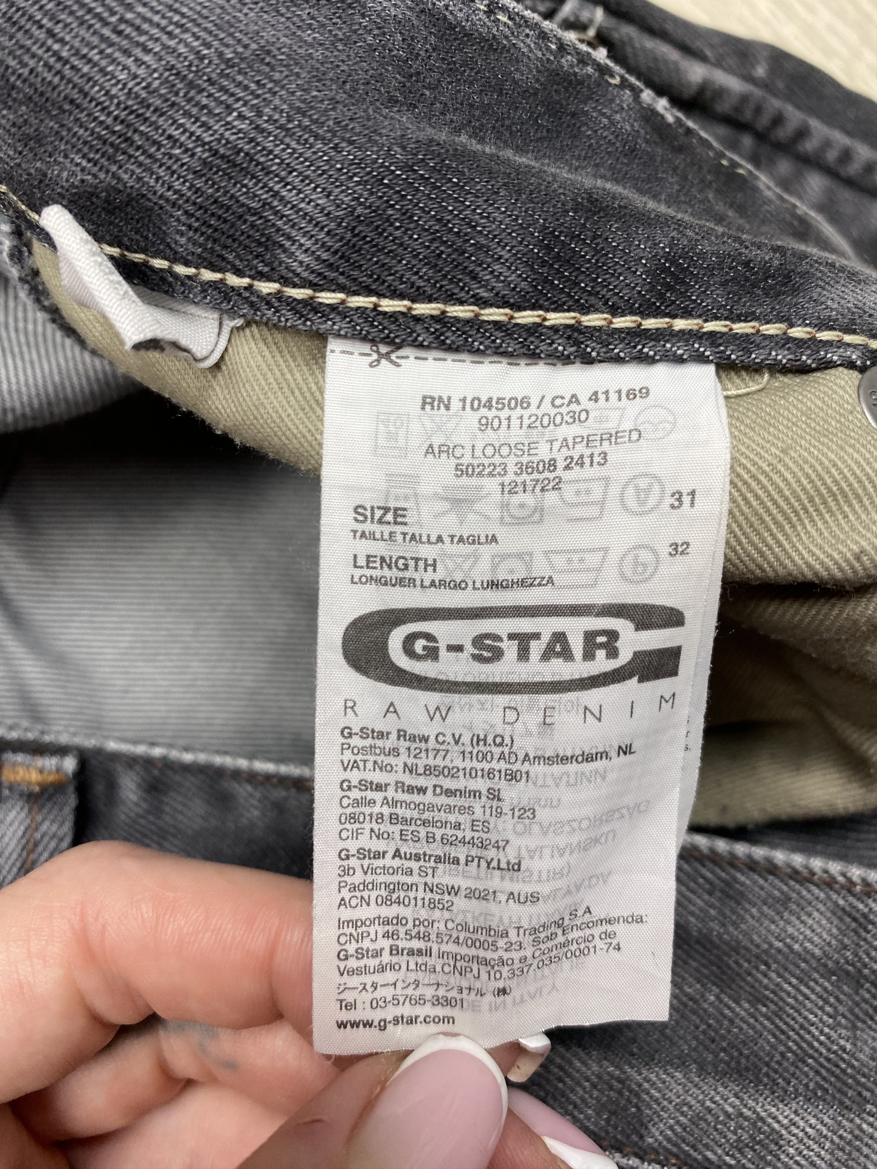 G-Star G Star Raw Arc Vintage Mens Loose Tapered Denim Pants Jeans Size US 31 - 5 Thumbnail