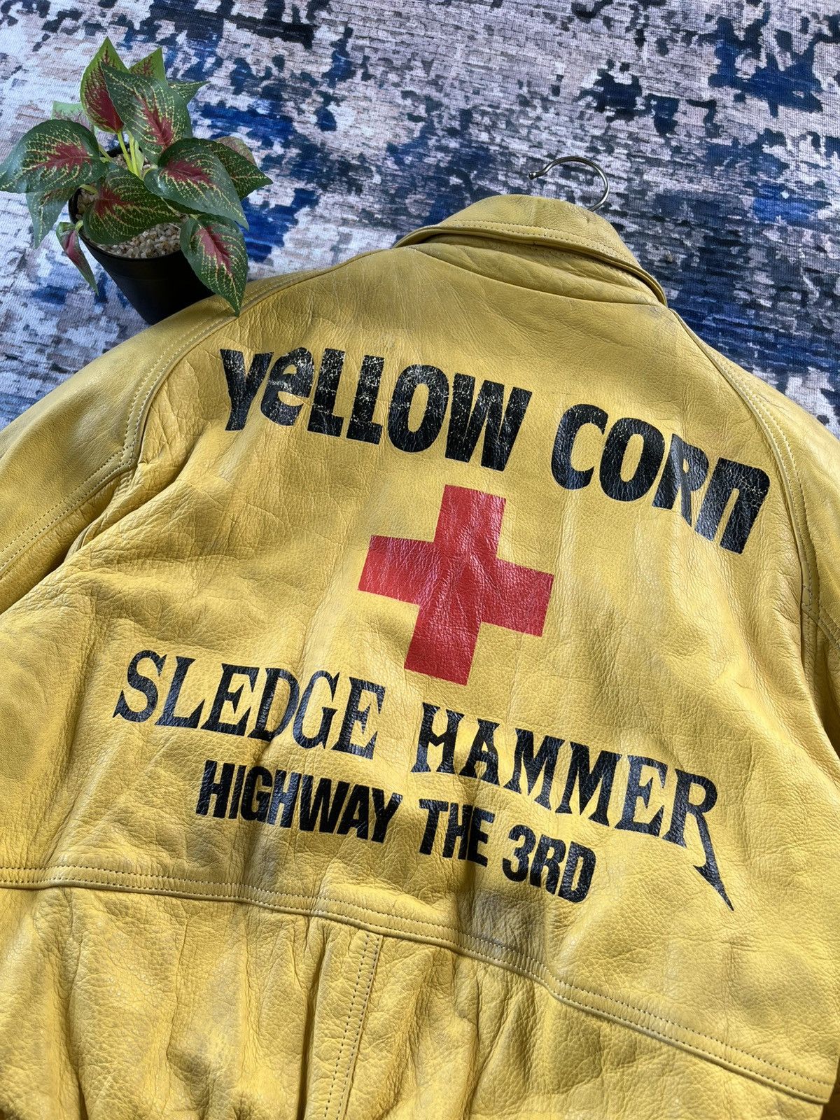 YELLOW CORN 💥STEALS💥Vintage Yellow Corn Sledge Hammer Leather Jacket 90s Size US M / EU 48-50 / 2 - 13 Thumbnail