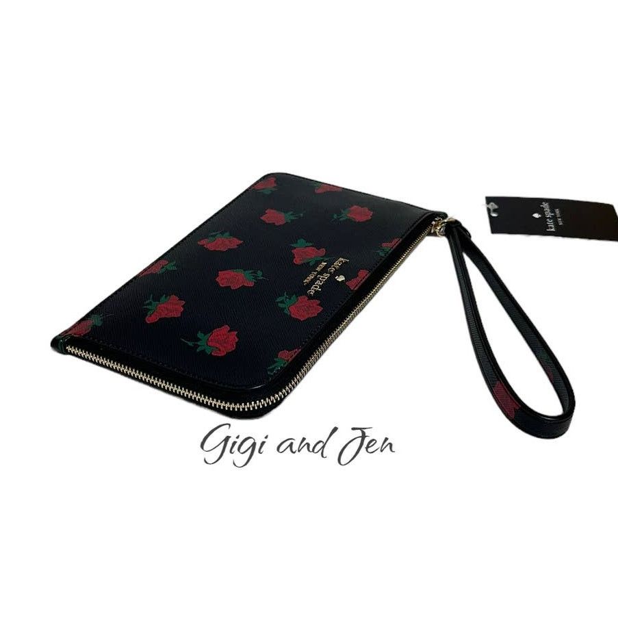 Kate Spade Kate spade Lucy Rose Toss Medium L-Zip Wristlet Size ONE SIZE - 4 Thumbnail
