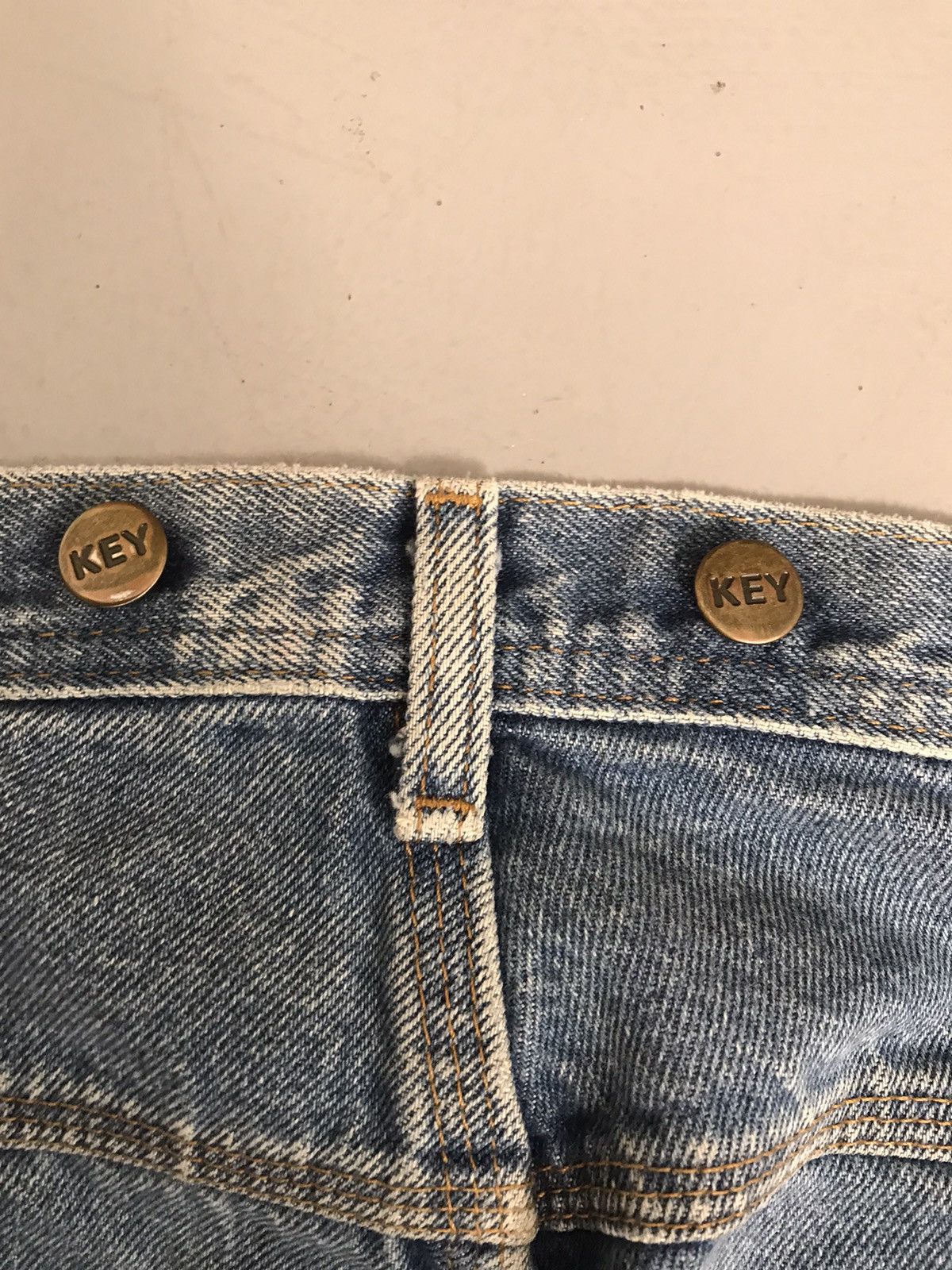 Vintage Vintage key double knee denim Size US 35 - 11 Thumbnail