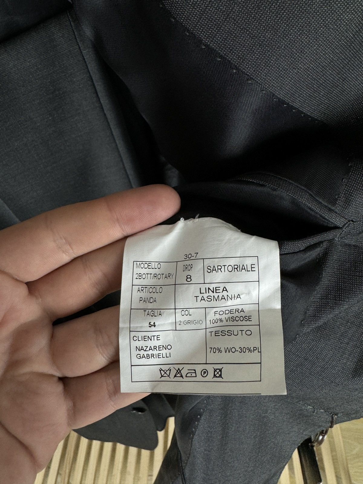 Nazareno Gabrielli BNWT Nazareno Gabrielli 2 pcs Panda grey 2 button wool suit Size 44R - 14 Thumbnail