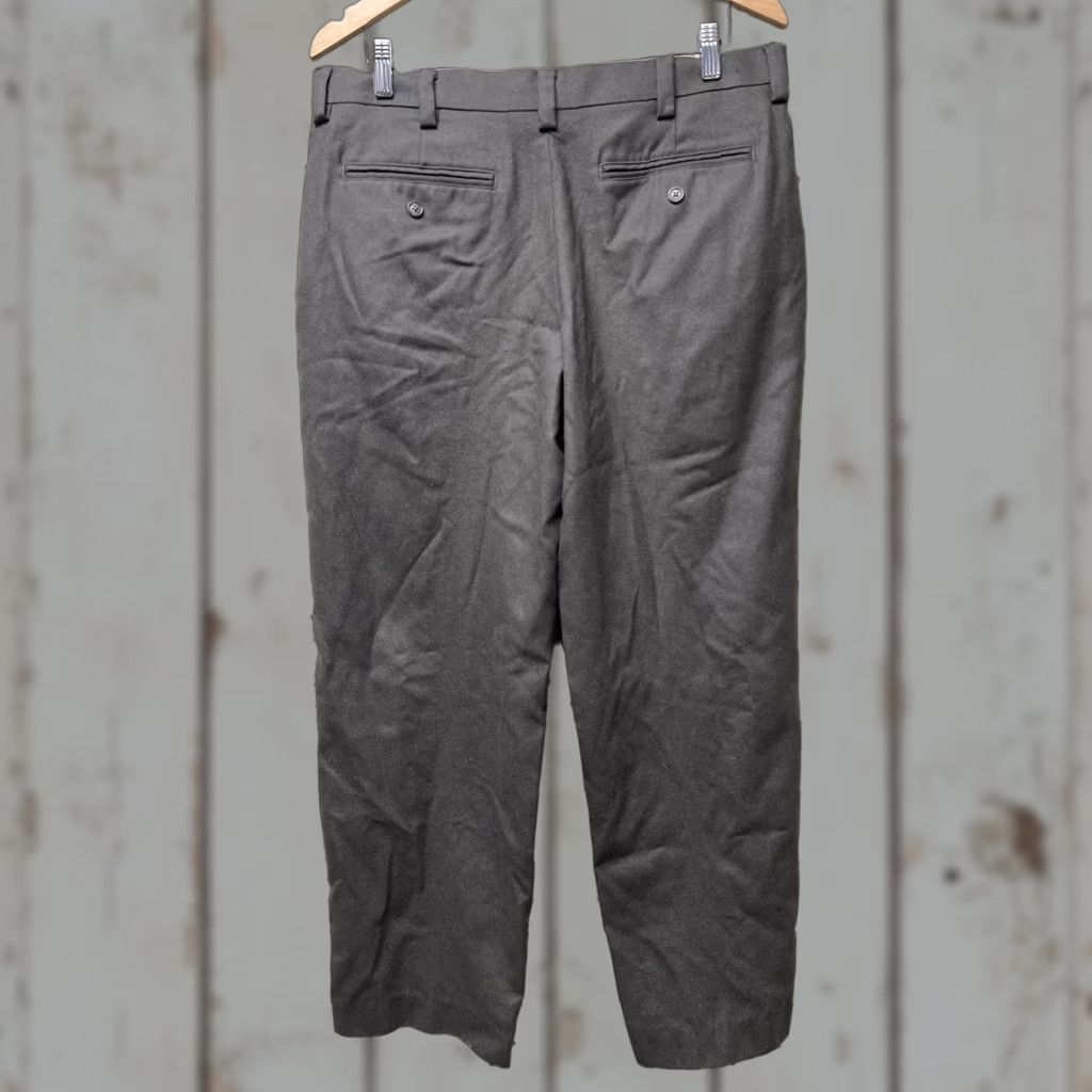 Vintage Men's L.L. Bean Brown Wool Flat Front Pants Size 35X30 Regular Straight 5-Pocket Dry Clean Only Size US 35 - 1 Thumbnail