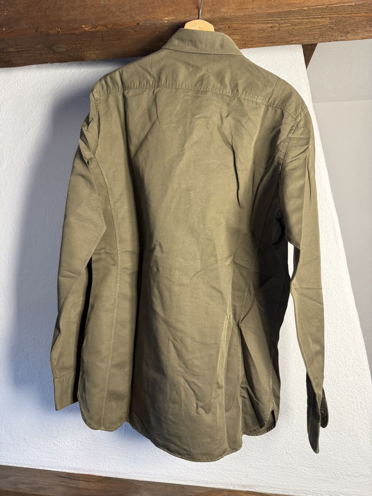 Tom Ford Tom Ford Olive Green Linen Cotton Shirt Size 42 / Fits M-L Size US M / EU 48-50 / 2 - 5 Thumbnail