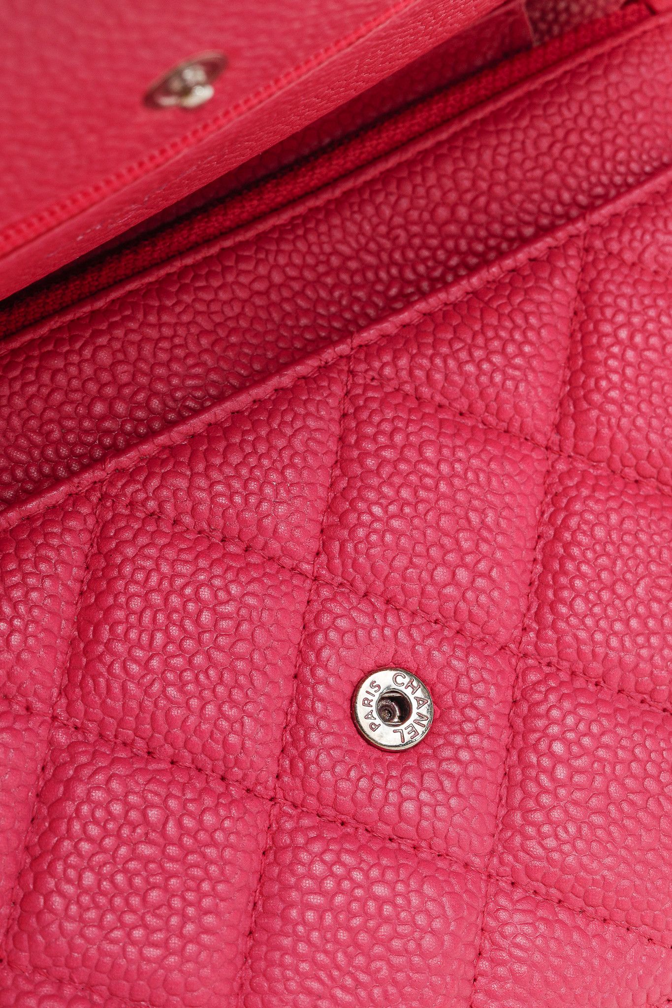 Chanel Chanel Silver Strap Pink Magenta Caviar Wallet-on-Chain Size ONE SIZE - 10 Thumbnail